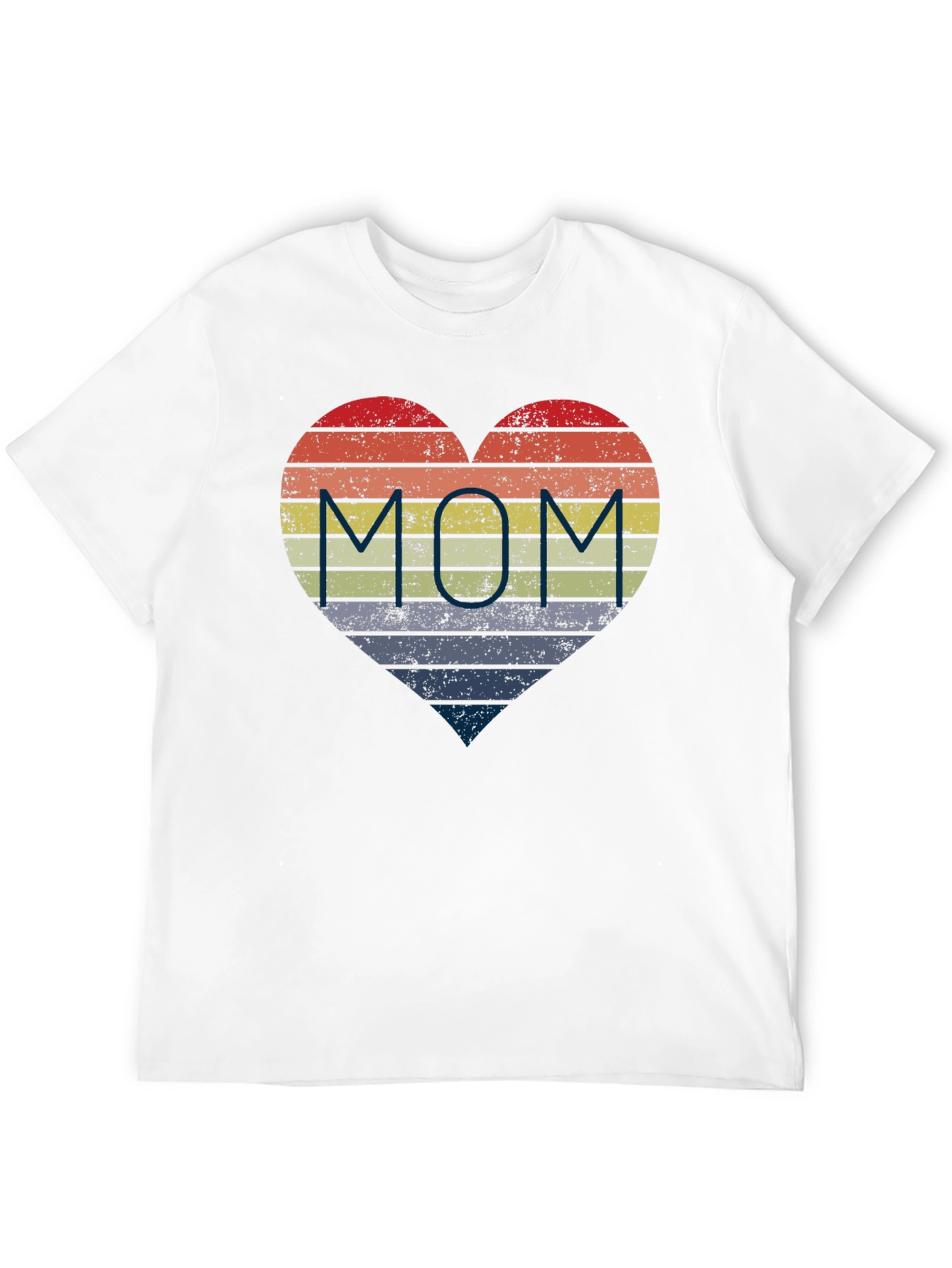 Retro Striped Heart MOM T-Shirt