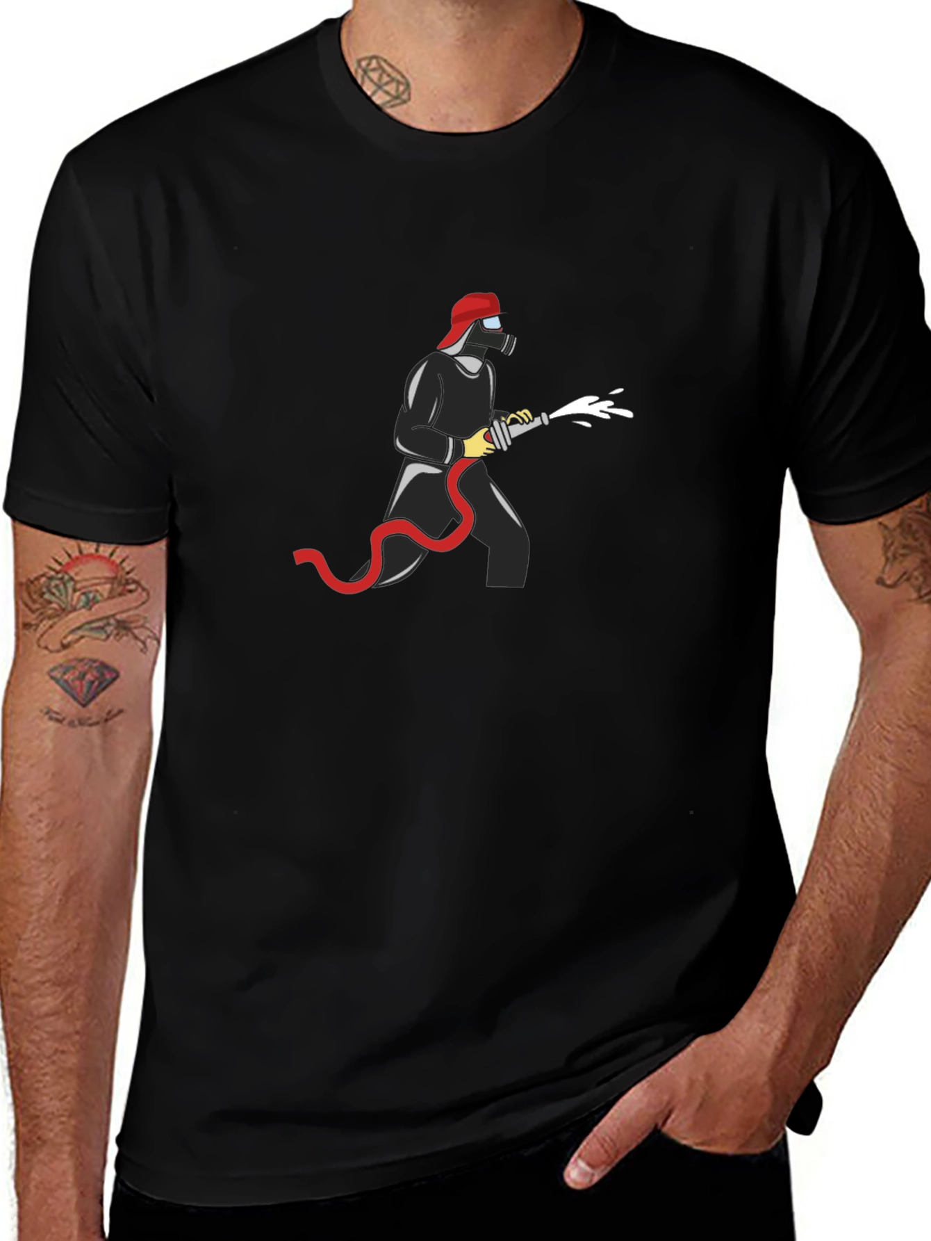 Firefighter Graphic T-Shirt - Bold Black Tee