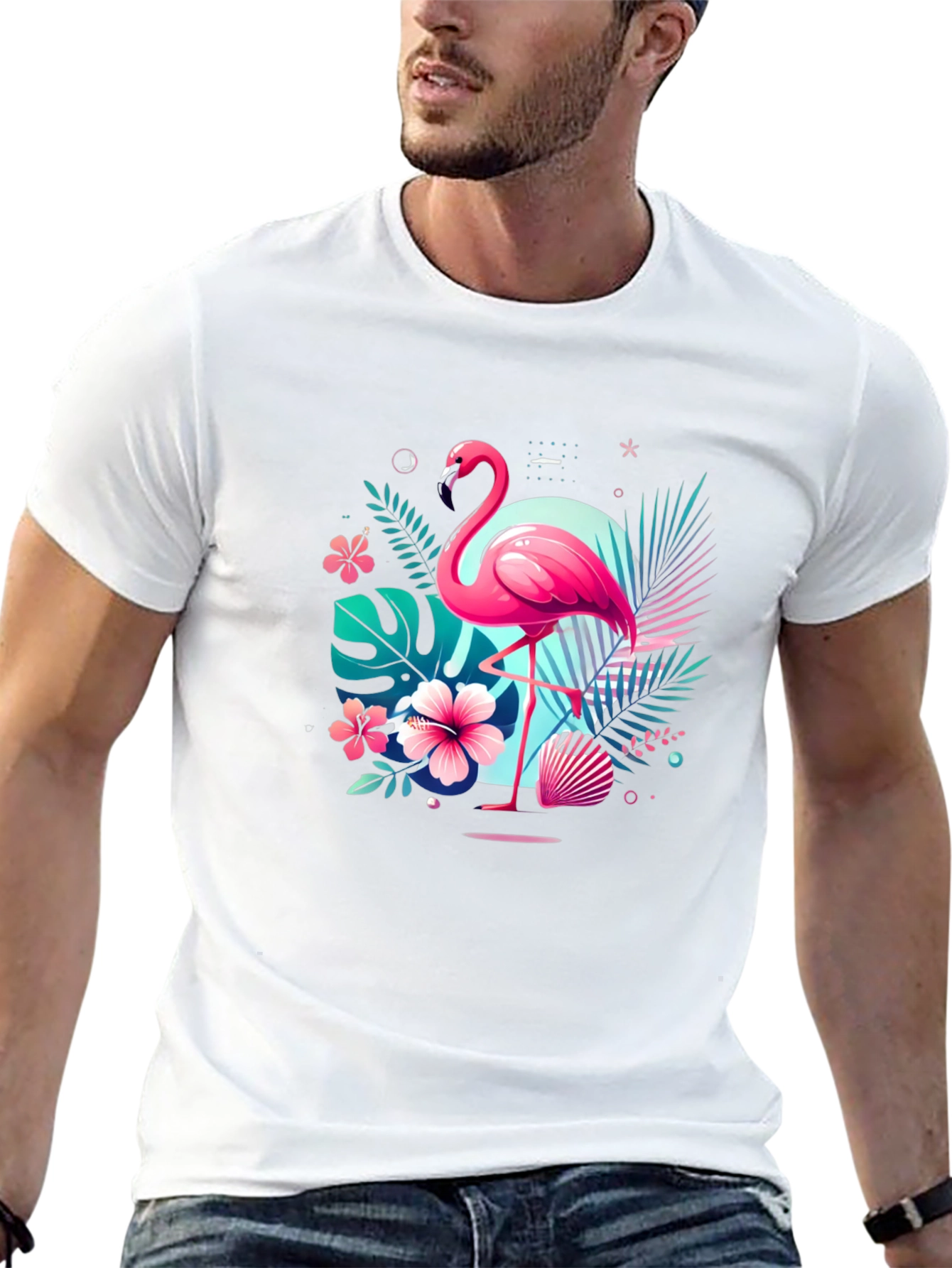 Tropical Flamingo T-Shirt - Island Vibes