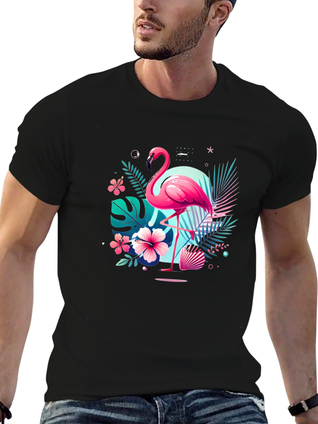 Tropical Flamingo T-Shirt - Island Vibes