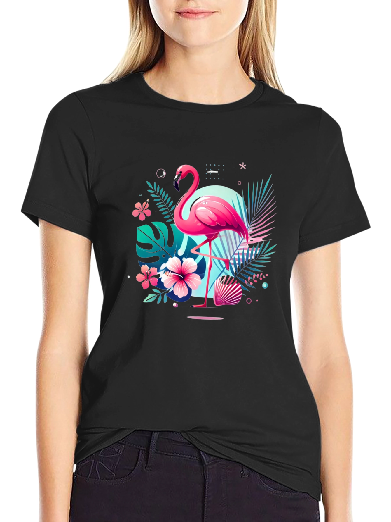 Tropical Flamingo T-Shirt - Island Vibes