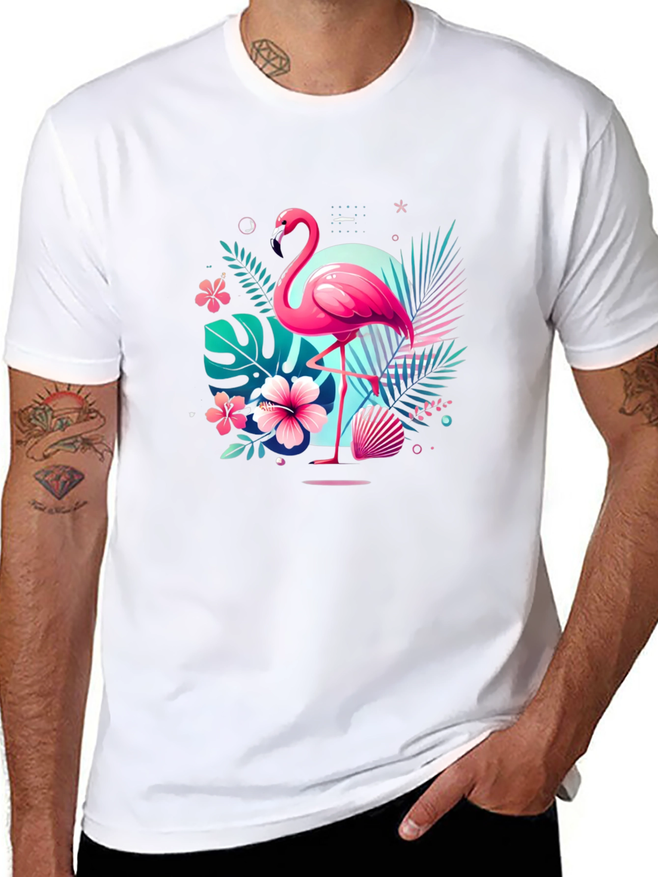 Tropical Flamingo T-Shirt - Island Vibes