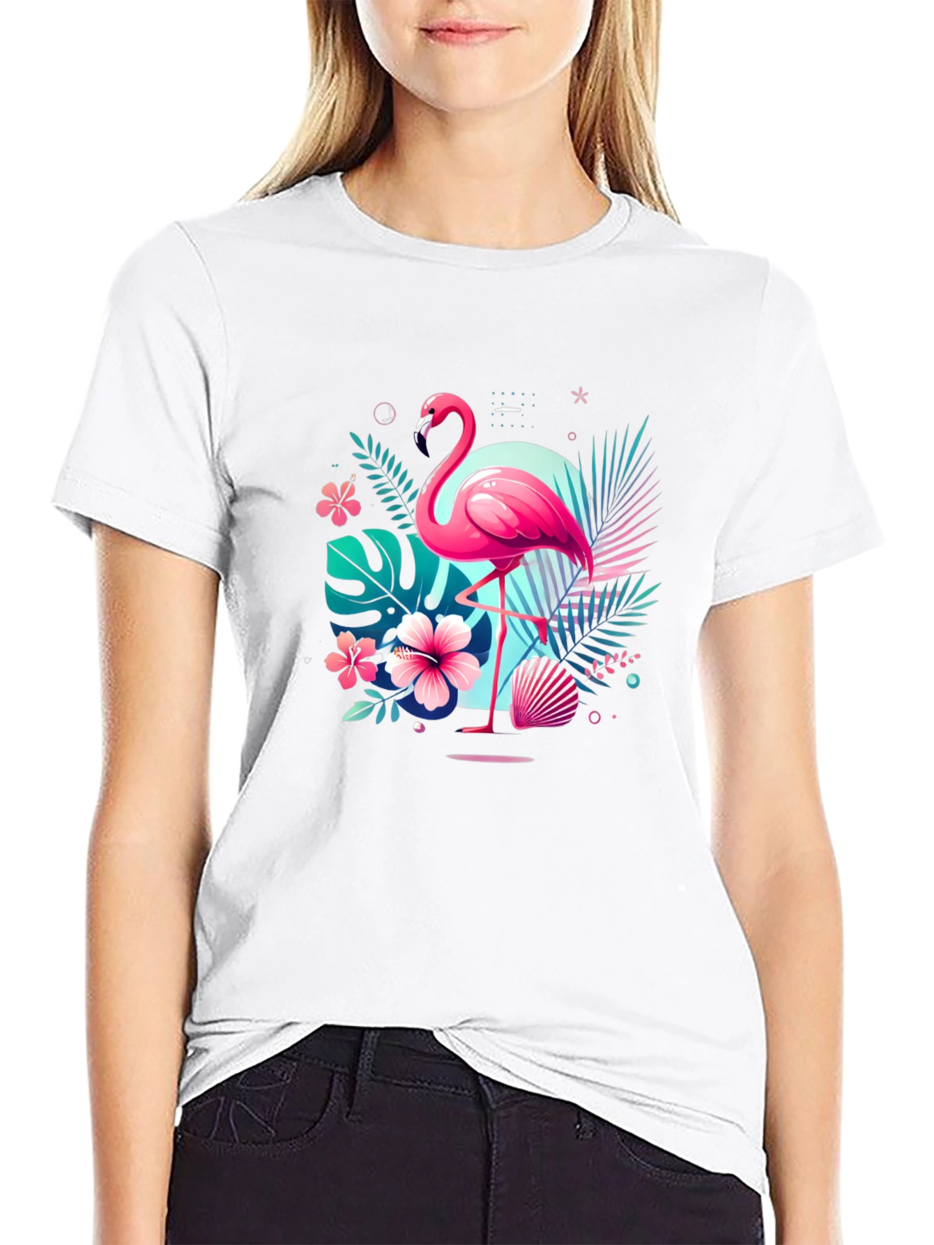 Tropical Flamingo T-Shirt - Island Vibes