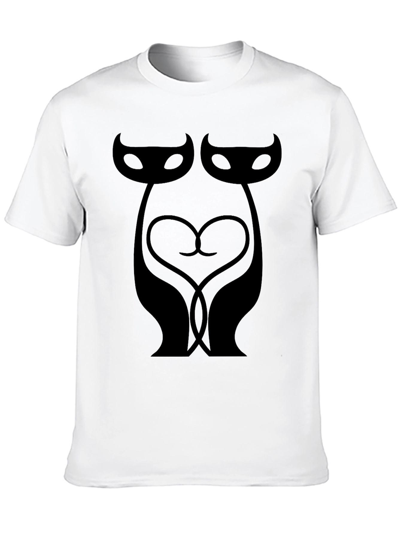 Cats in Love Graphic Tee - Stylish Black T-Shirt