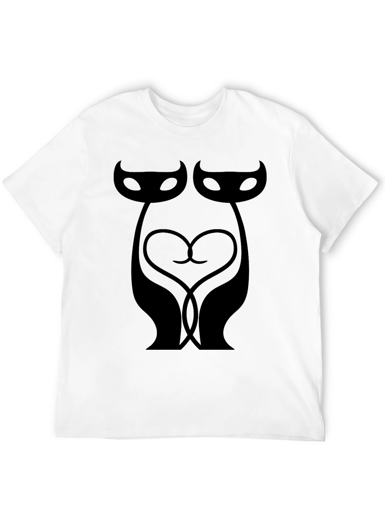 Cats in Love Graphic Tee - Stylish Black T-Shirt