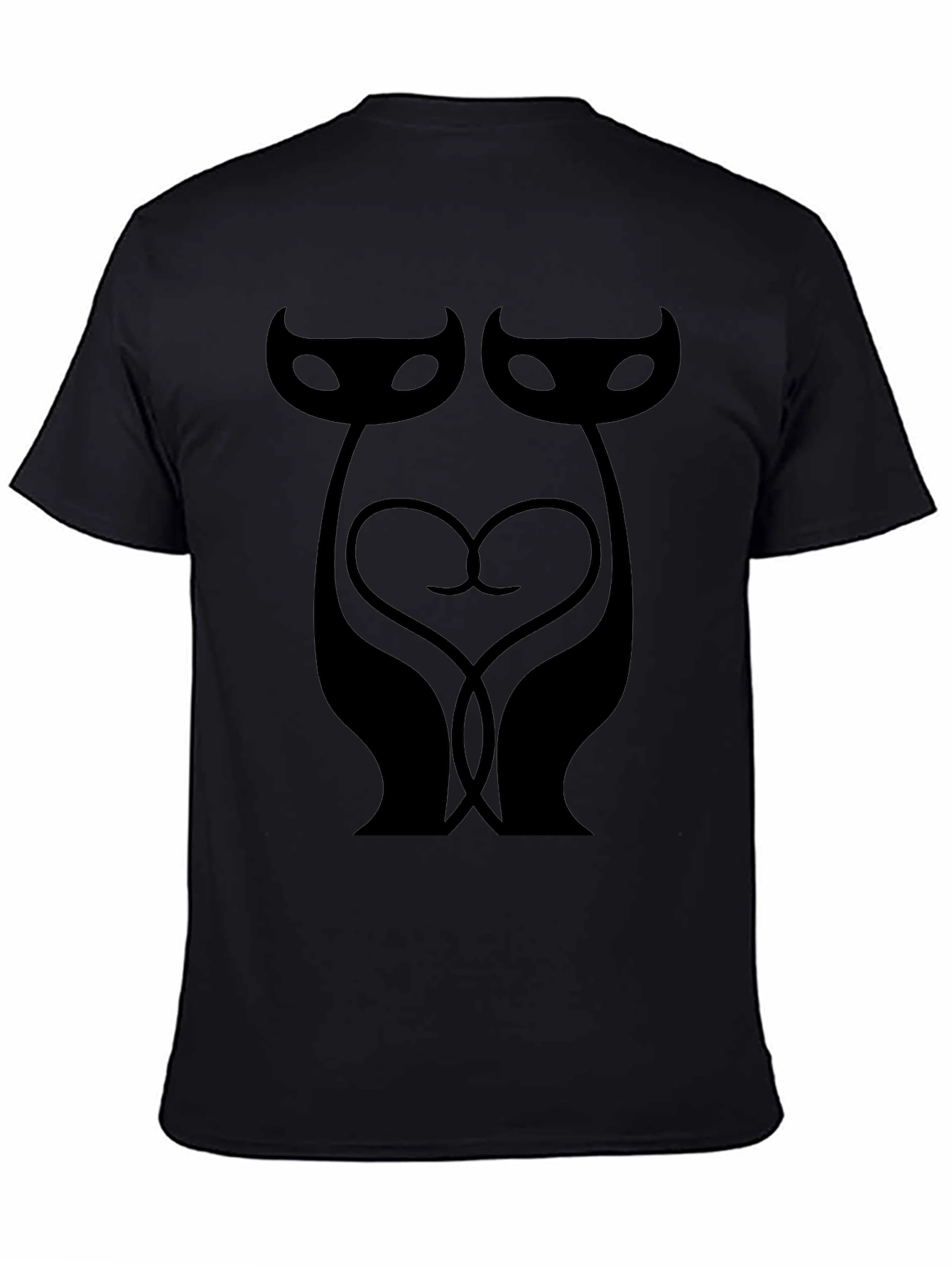 Cats in Love Graphic Tee - Stylish Black T-Shirt