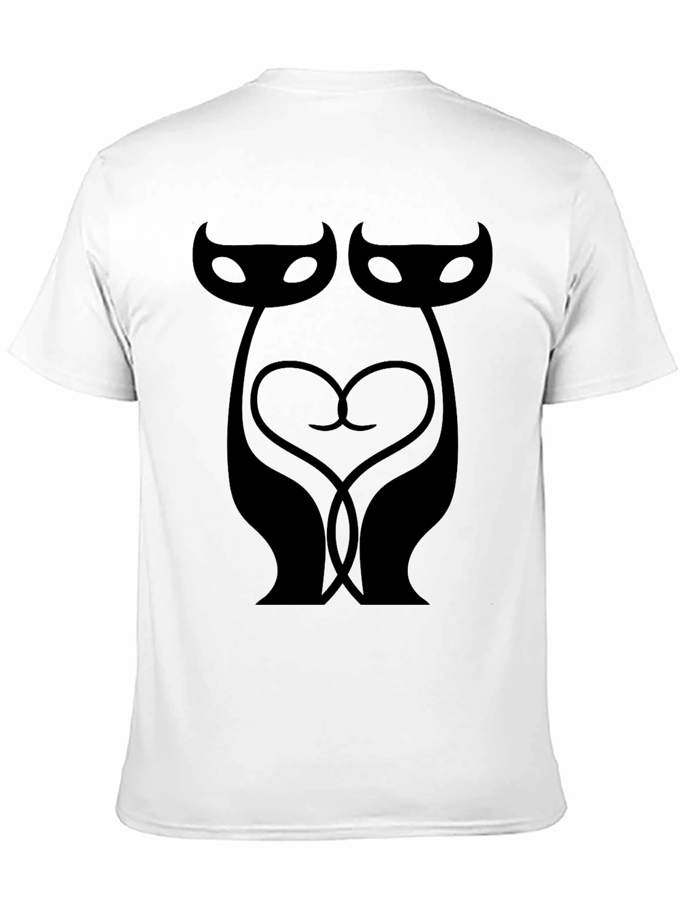 Cats in Love Graphic Tee - Stylish Black T-Shirt