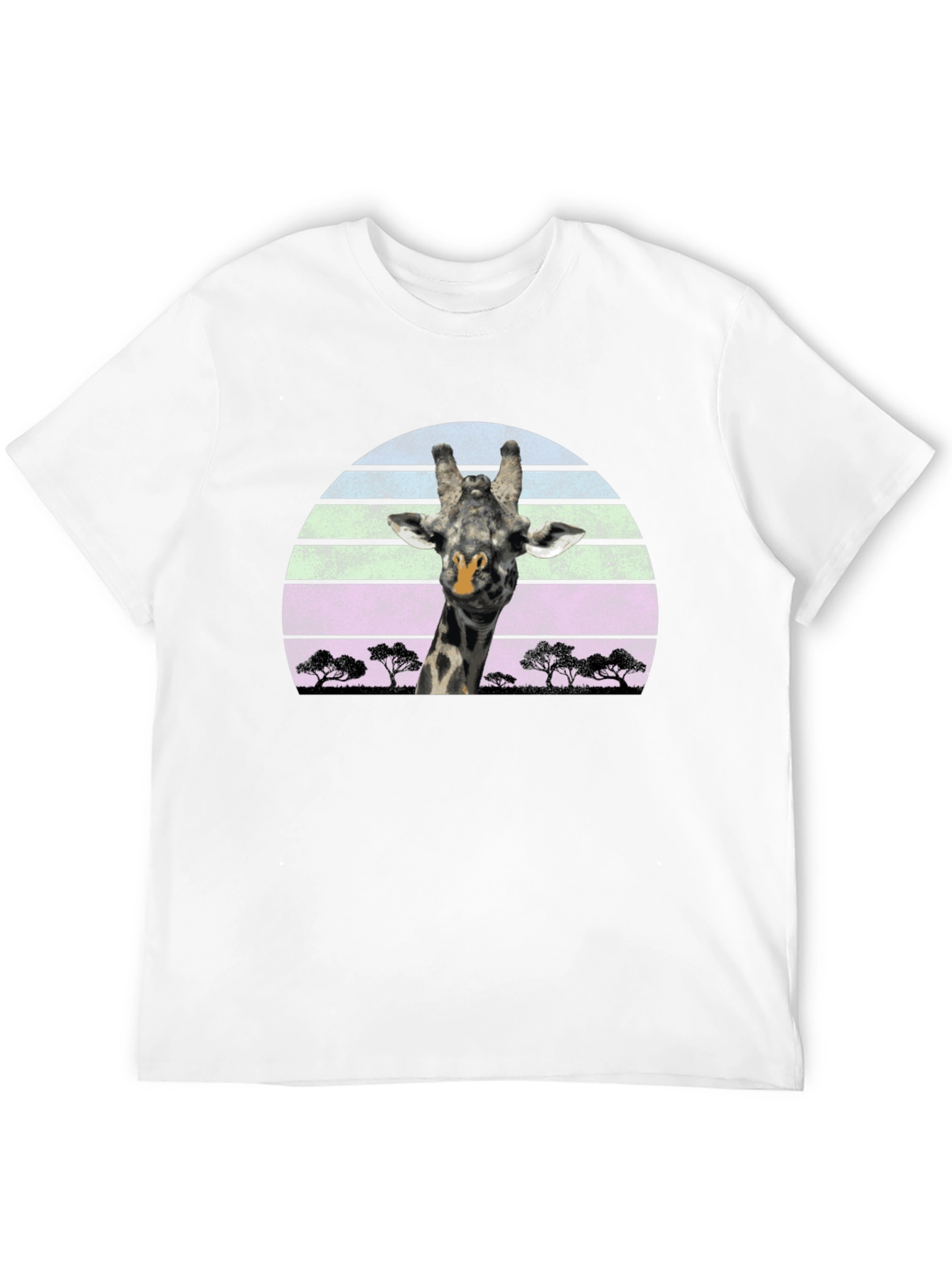 Giraffe Sunset Graphic Tee - Unique Design