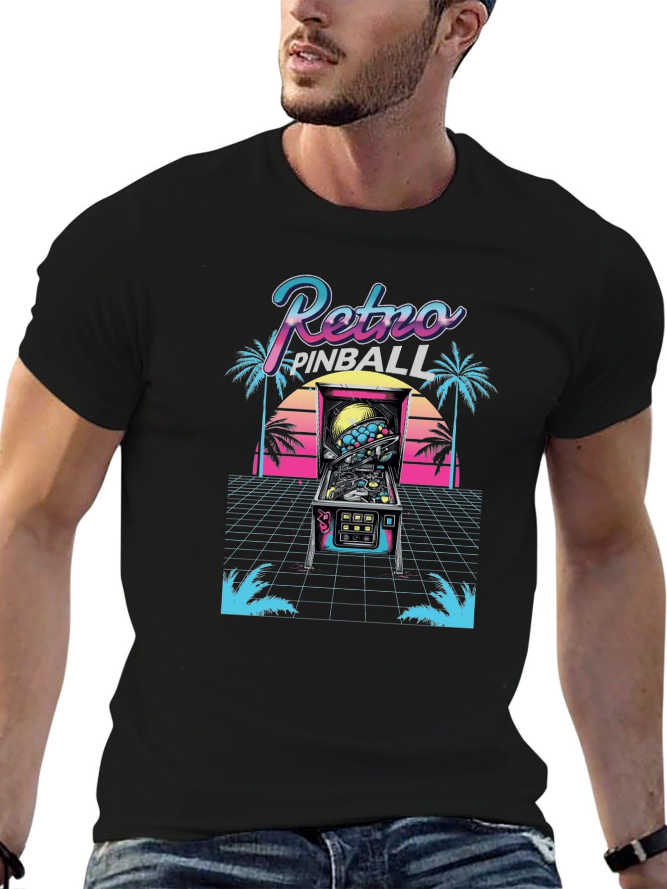 Retro Pinball T-Shirt - 80s Arcade Style
