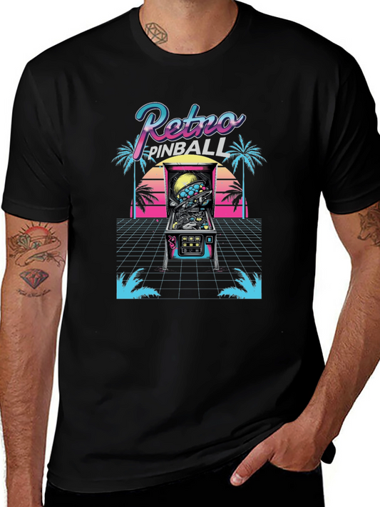 Retro Pinball T-Shirt - 80s Arcade Style