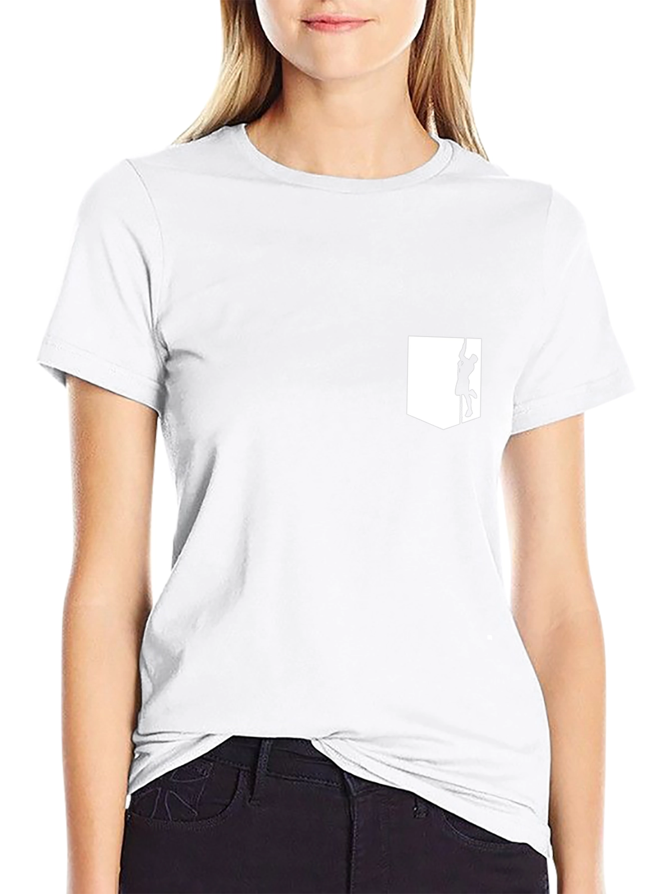 Mens Black T-Shirt with Climber Pocket Design