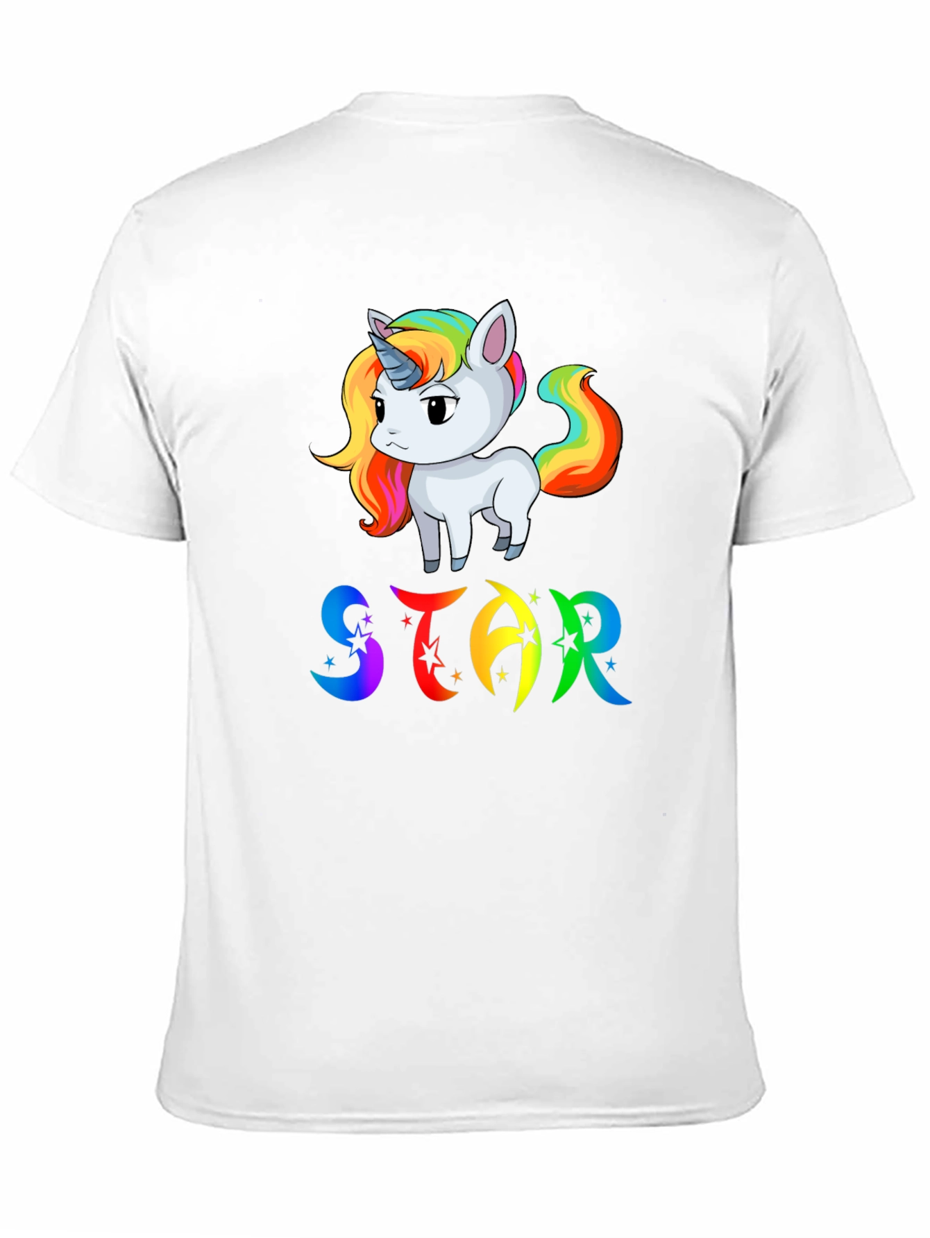 Unicorn STAR Rainbow Graphic Black T-Shirt