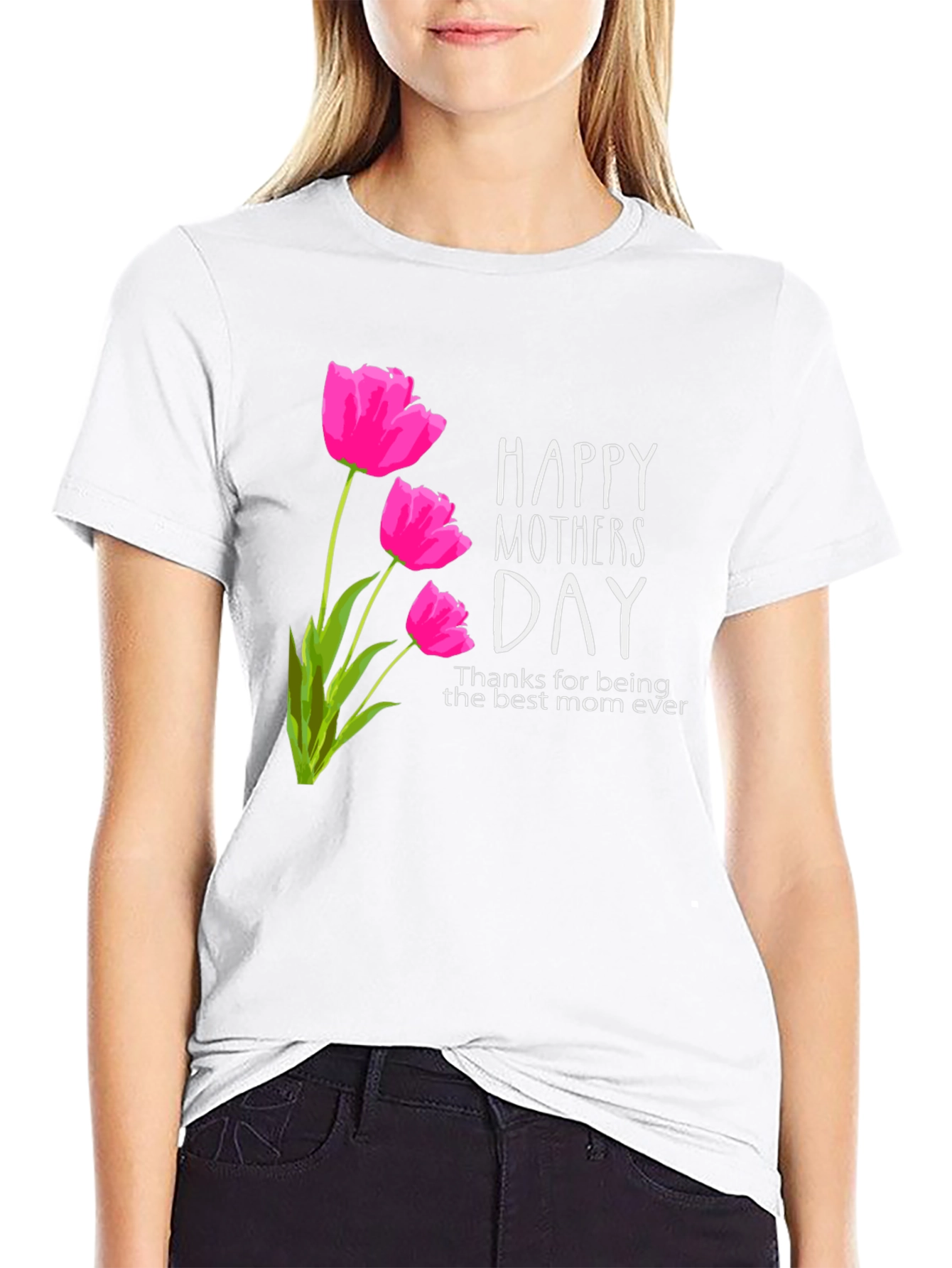 Happy Mothers Day Tulip Graphic T-Shirt