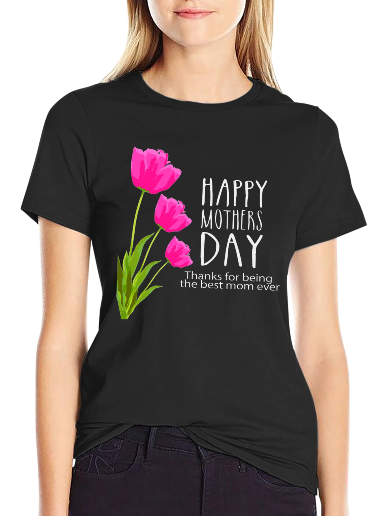 Happy Mothers Day Tulip Graphic T-Shirt