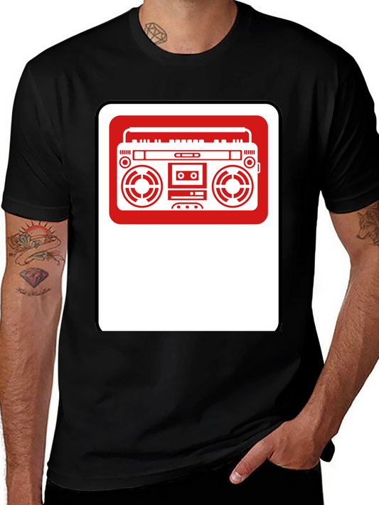 Retro Boombox Graphic T-Shirt - Classic Style