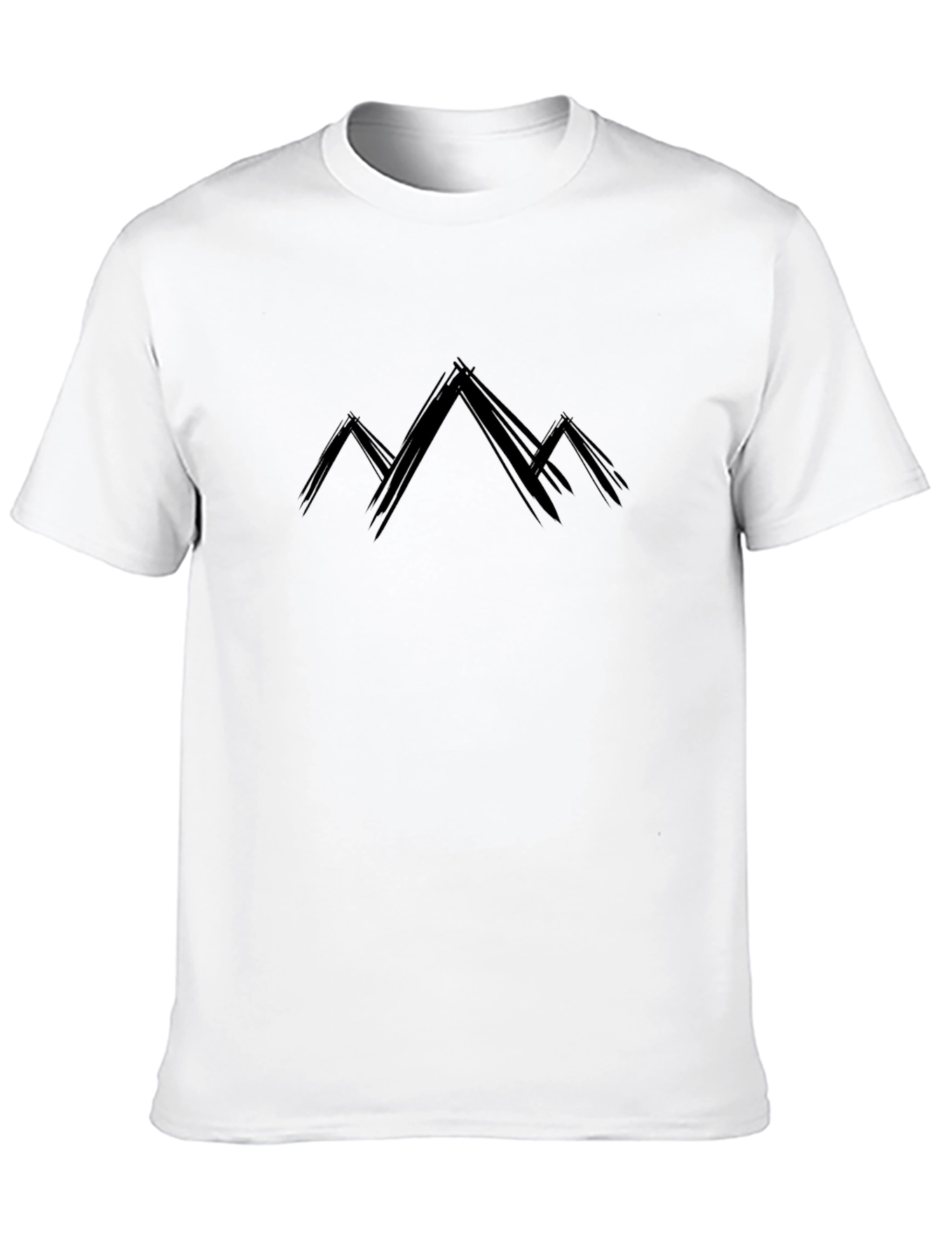 Abstract Mountain Graphic Black T-Shirt