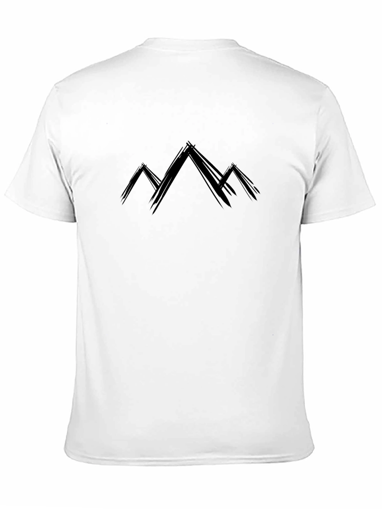 Abstract Mountain Graphic Black T-Shirt