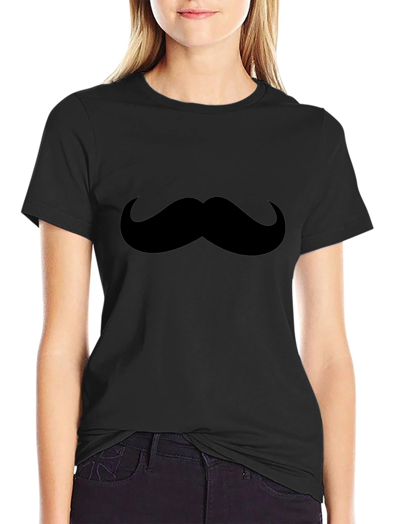 Mustache Graphic Tee - Mens Black T-Shirt