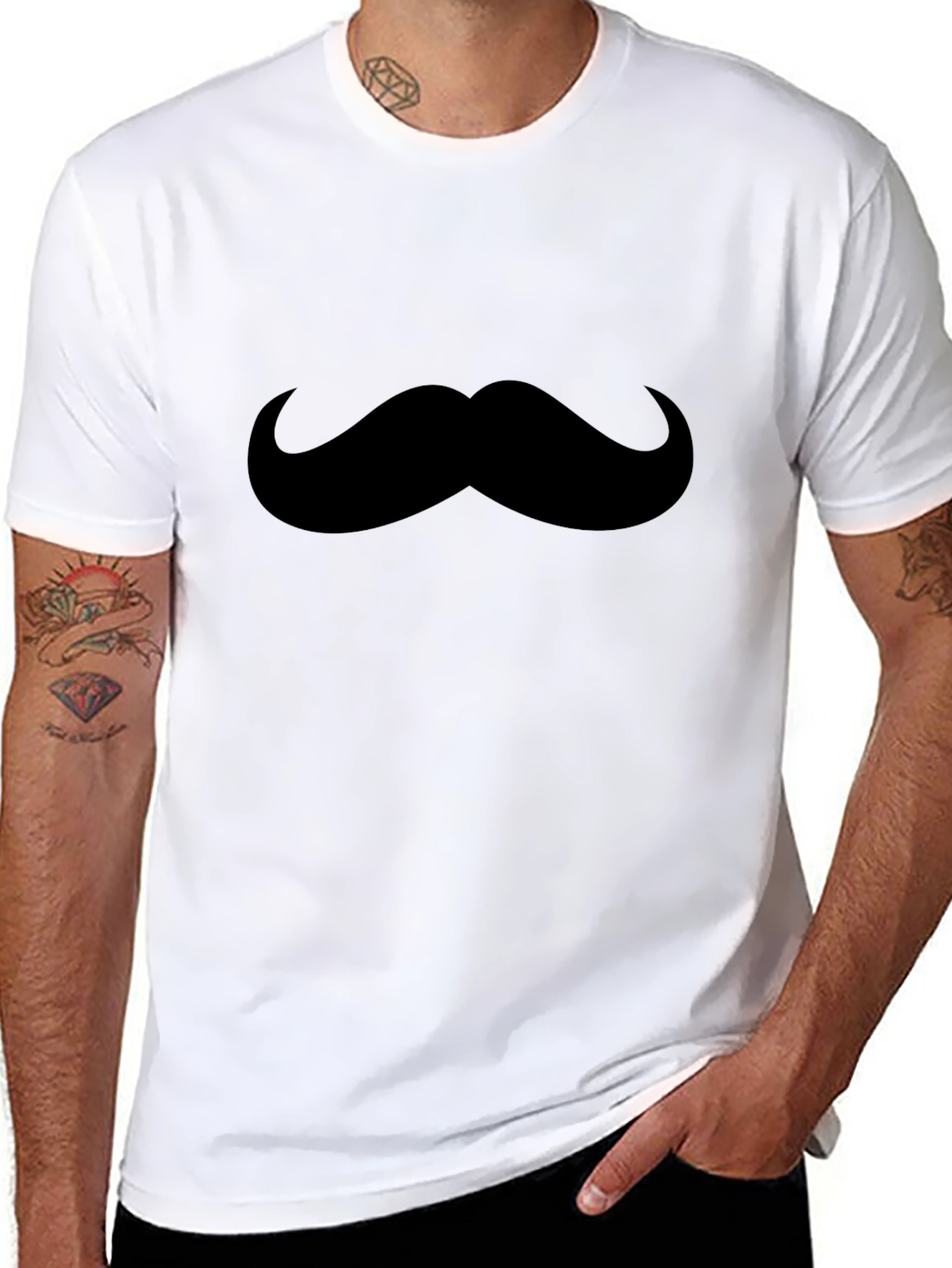 Mustache Graphic Tee - Mens Black T-Shirt