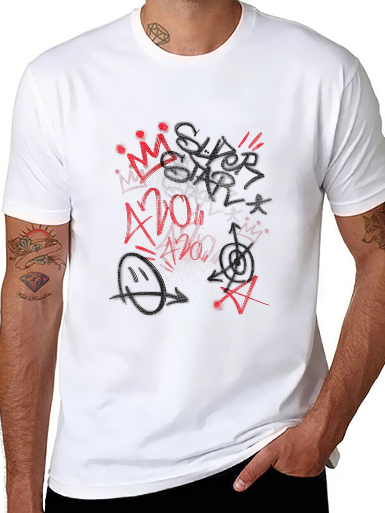 Graffiti Style Black Tee Shirt