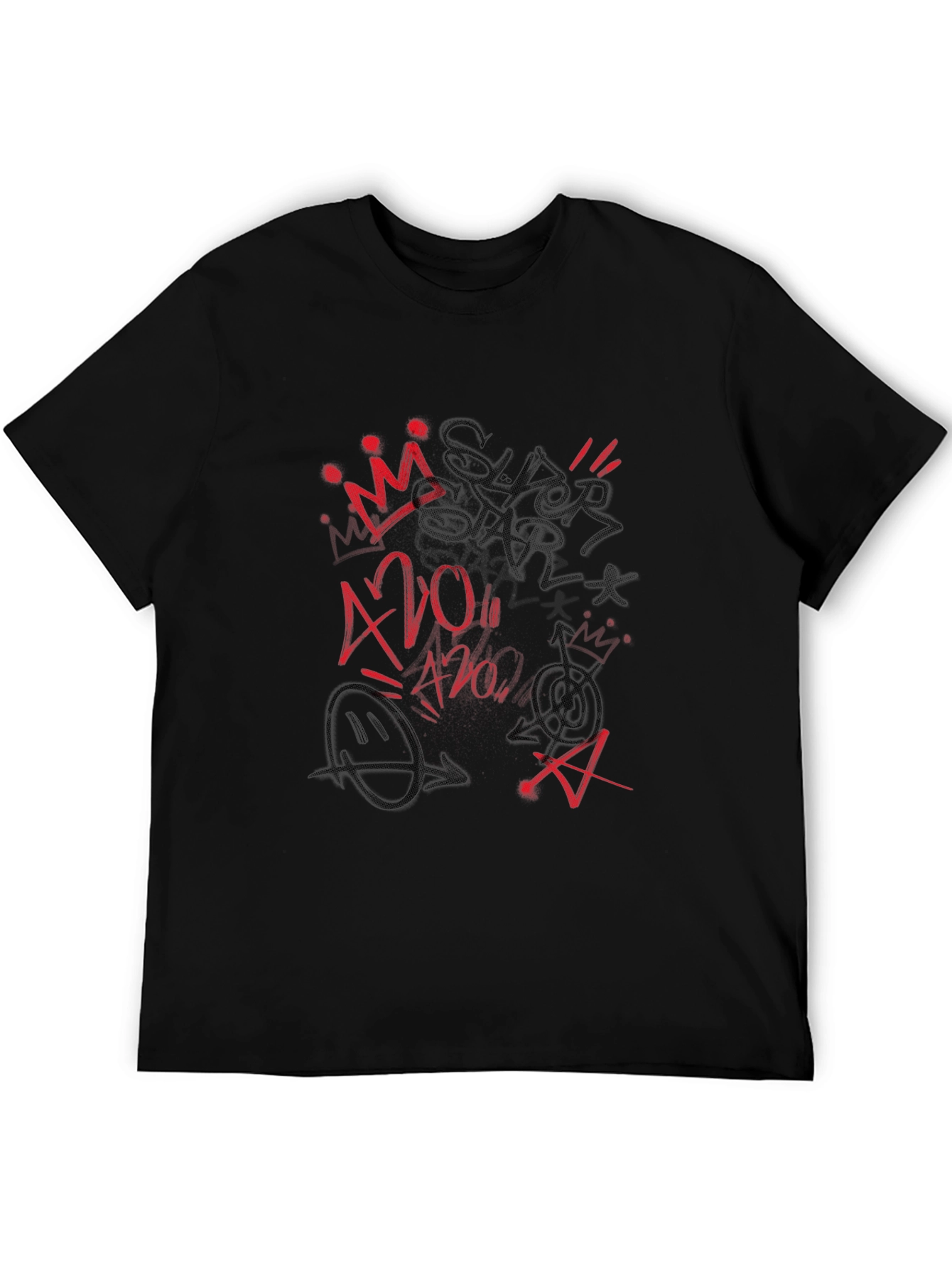 Graffiti Style Black Tee Shirt