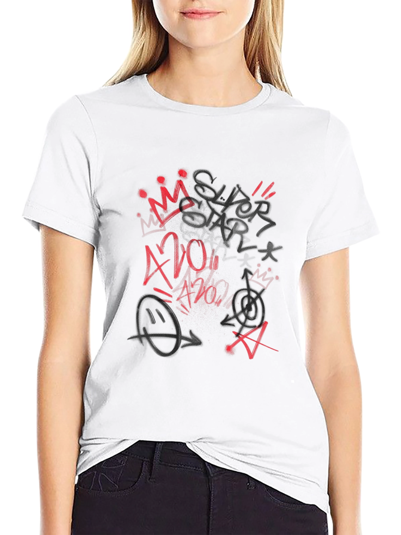 Graffiti Style Black Tee Shirt