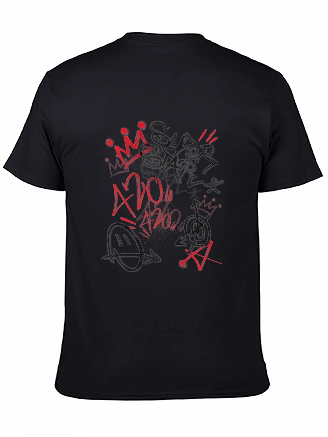 Graffiti Style Black Tee Shirt