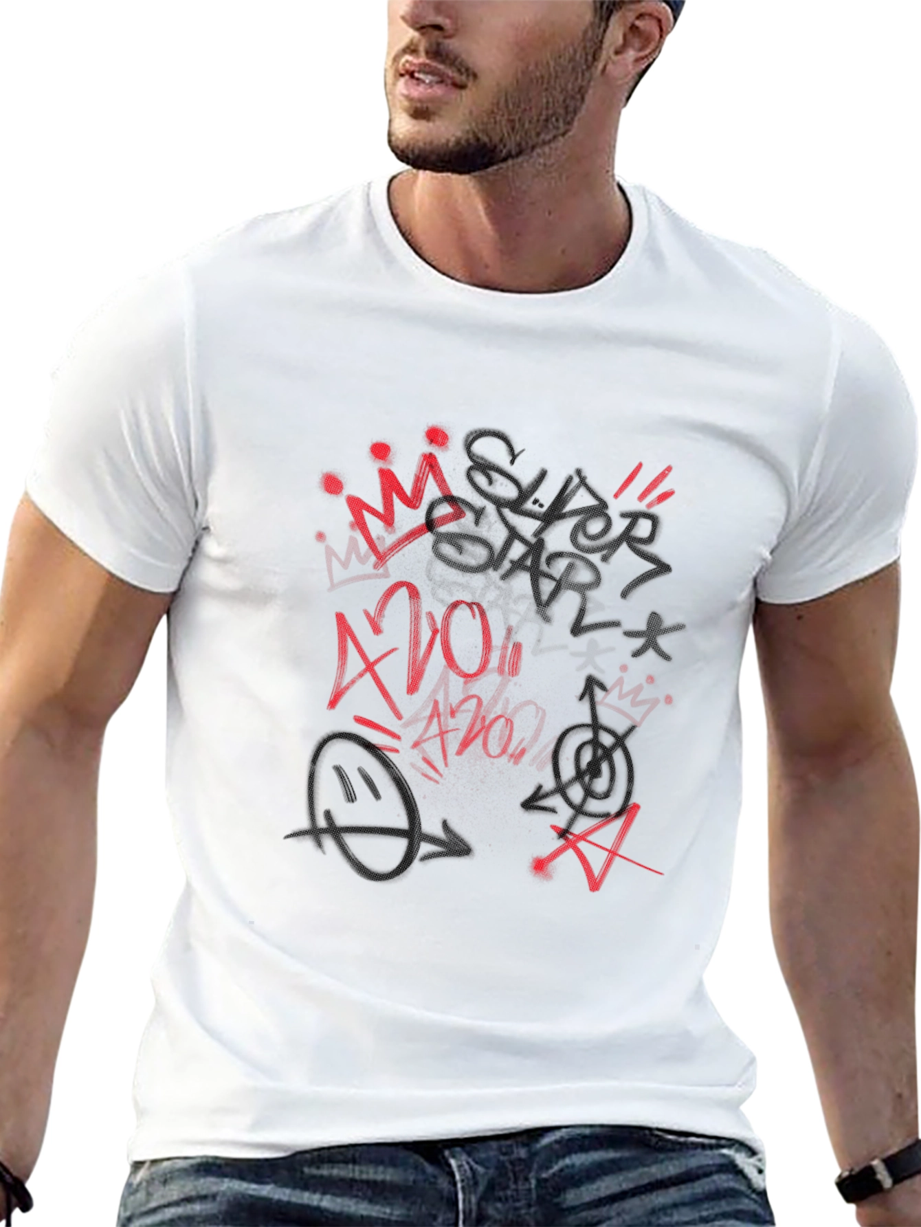 Graffiti Style Black Tee Shirt
