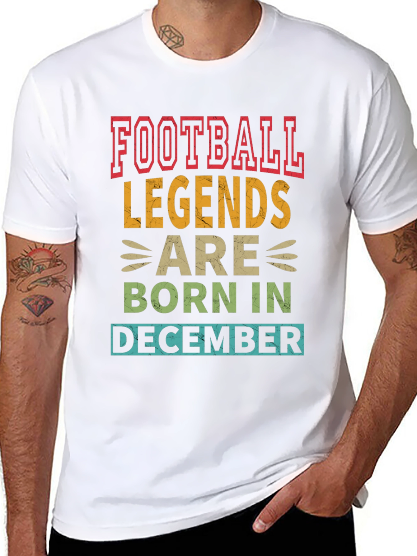 Football Legends Born in December Black T-Shirt