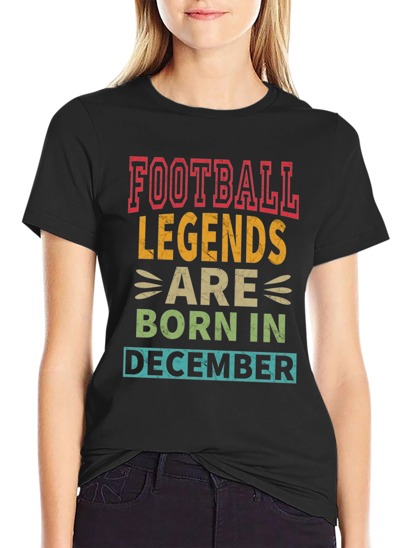 Football Legends Born in December Black T-Shirt