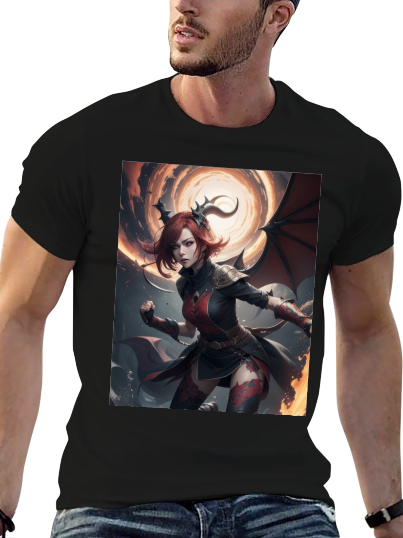 Fiery Succubus T-Shirt - Fantasy Graphic Tee