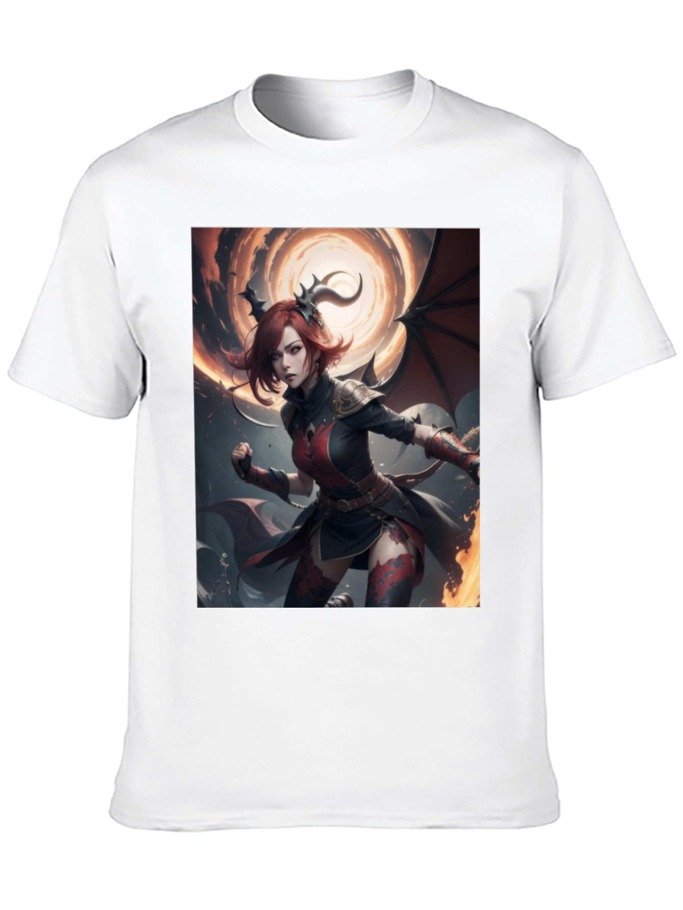 Fiery Succubus T-Shirt - Fantasy Graphic Tee
