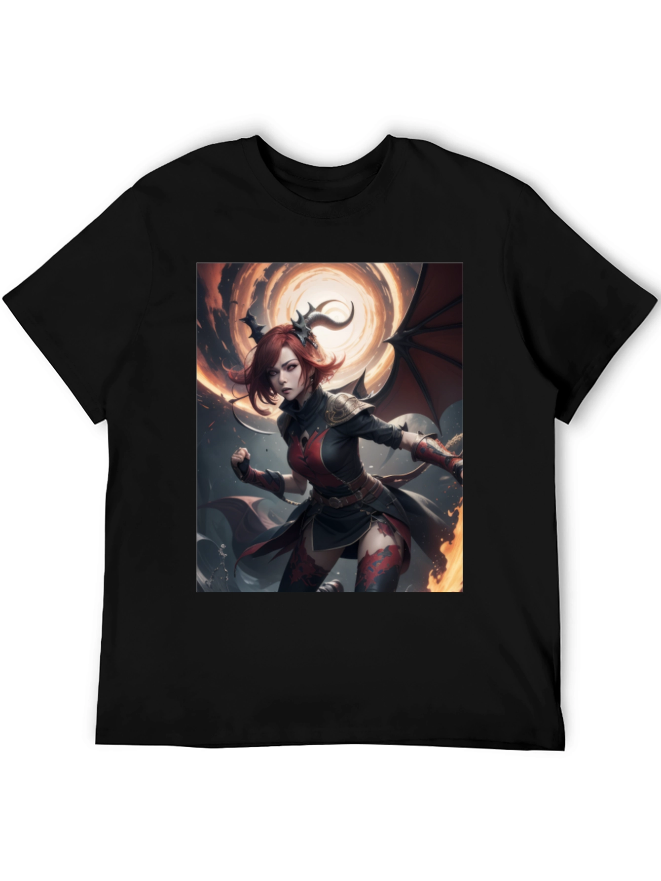 Fiery Succubus T-Shirt - Fantasy Graphic Tee