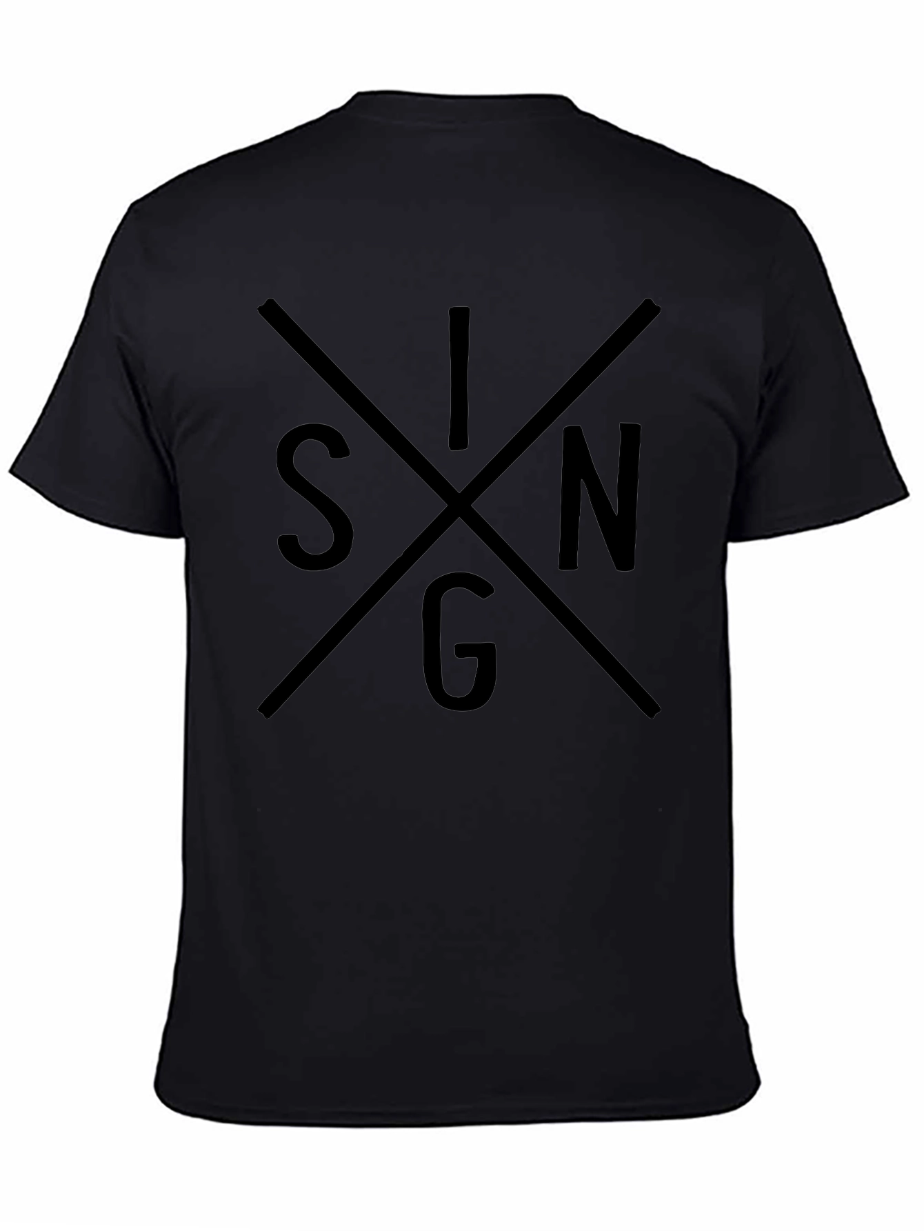 Modern Black SIN Graphic Tee - Mens Casual Style