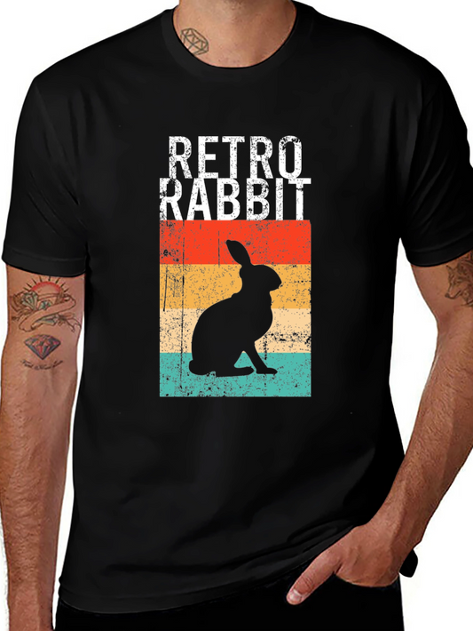 Retro Rabbit Graphic T-Shirt - Vintage Style
