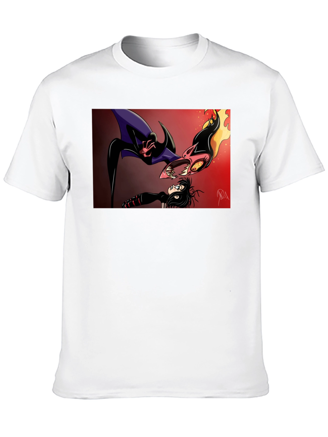 Cartoon Battle Graphic Tee - Black