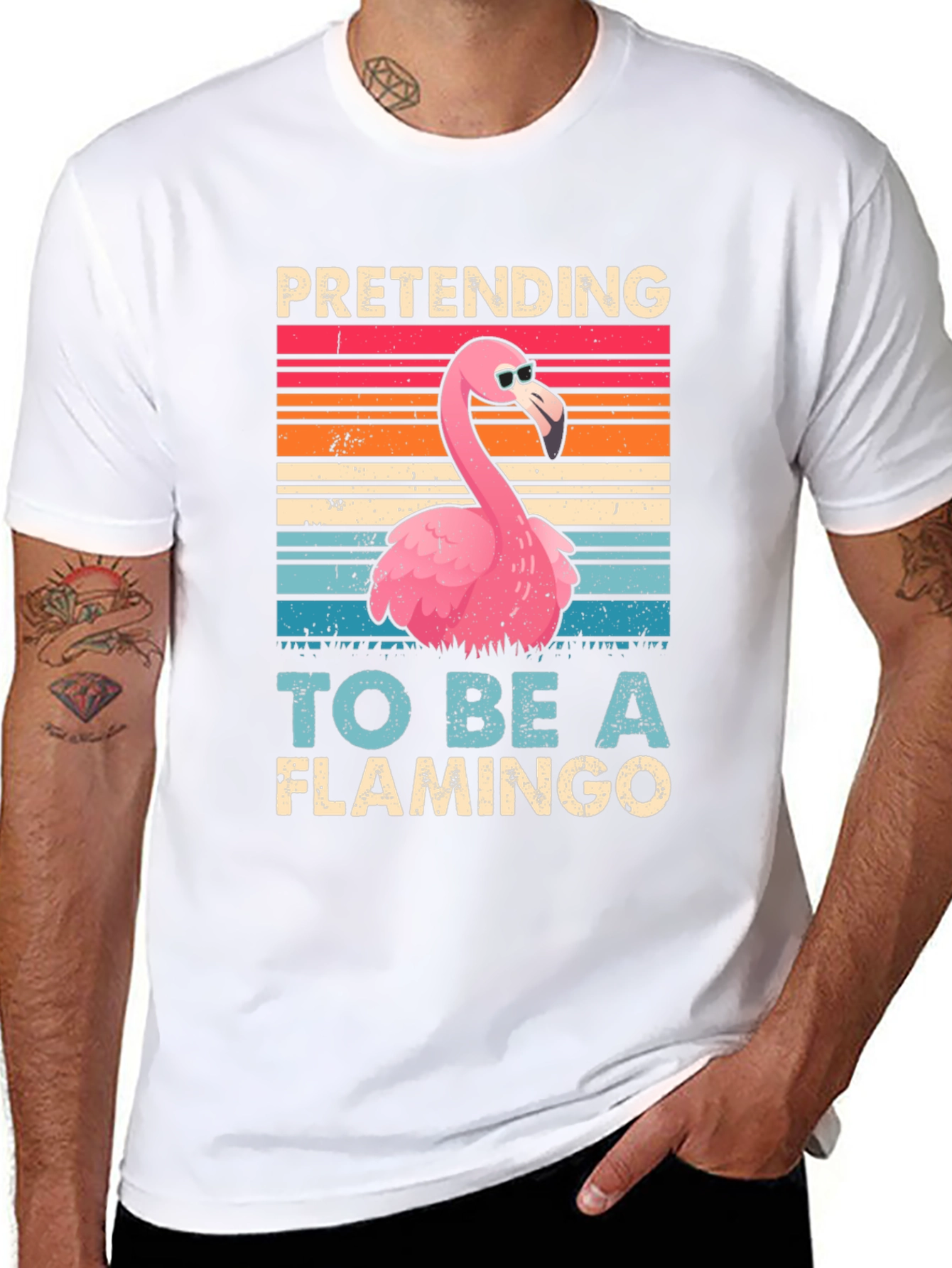Funny Flamingo T-Shirt - Pretending to be a Flamingo