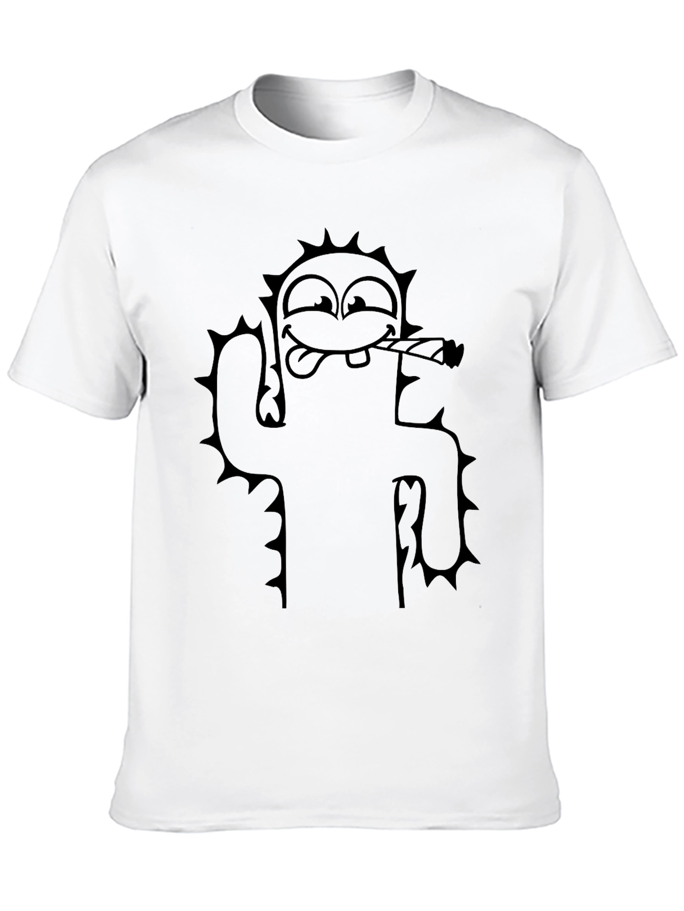 Cactus Cartoon Black T-Shirt
