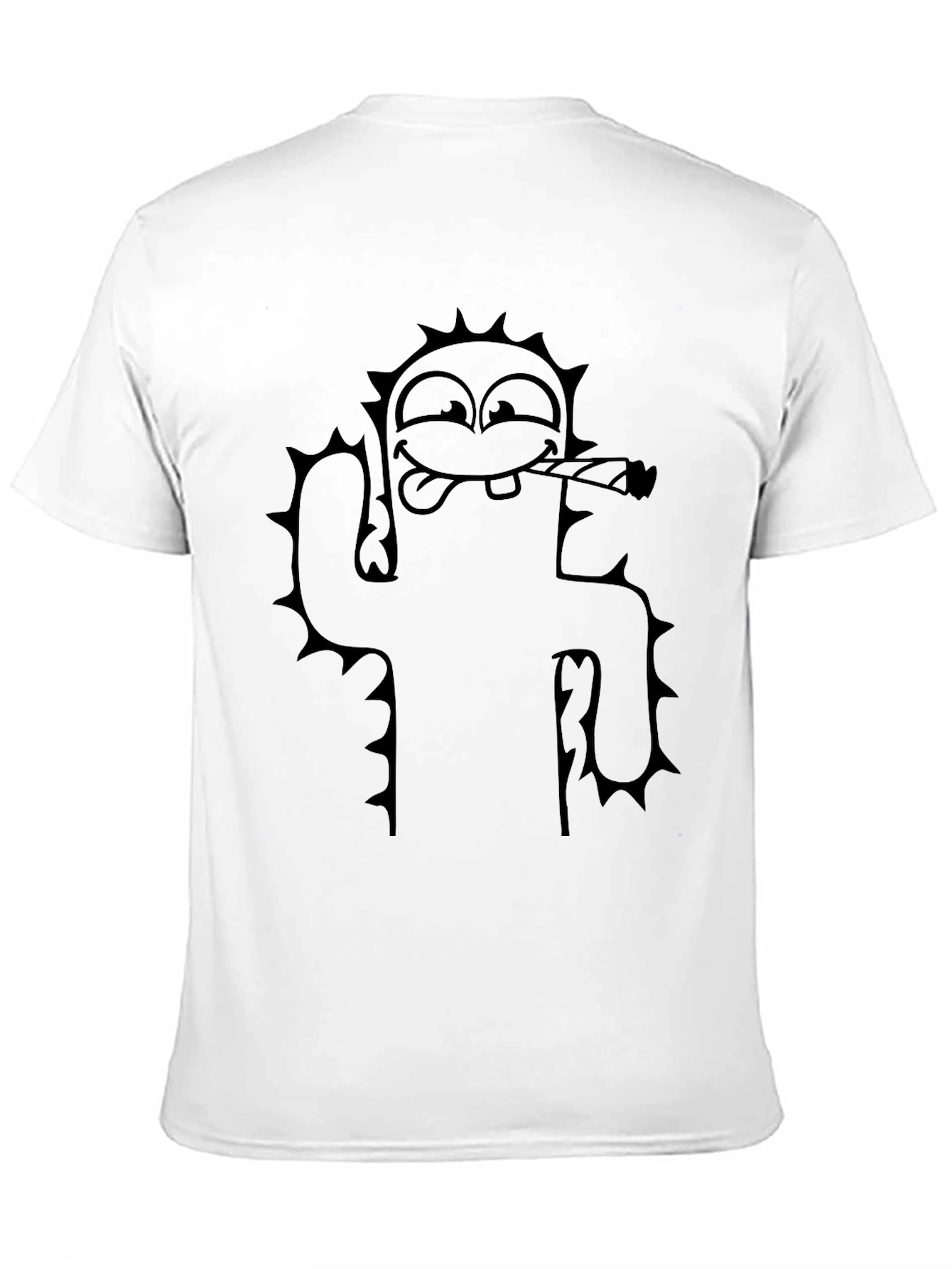 Cactus Cartoon Black T-Shirt