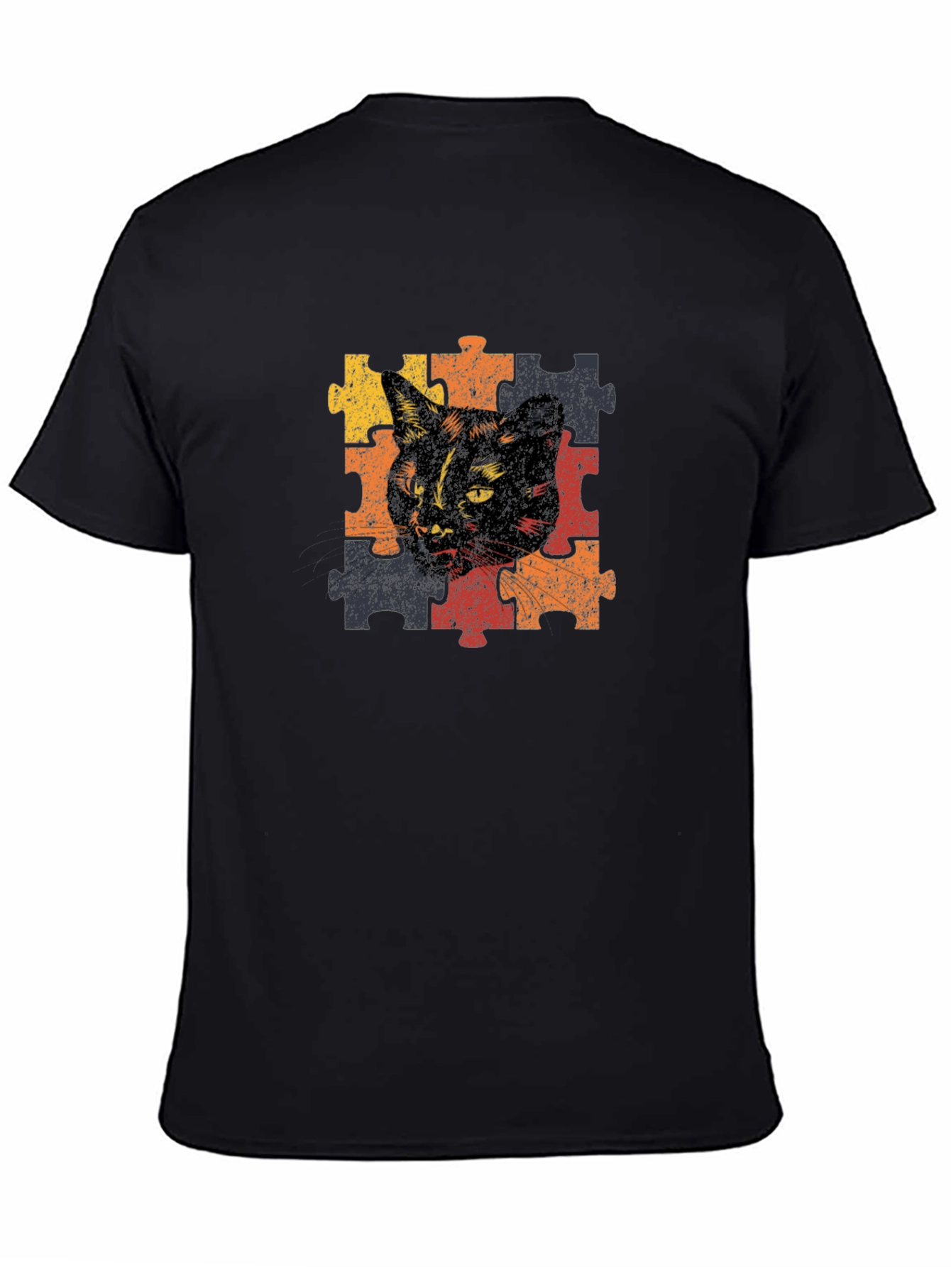 Cat Puzzle T-Shirt - Artistic Graphic Tee