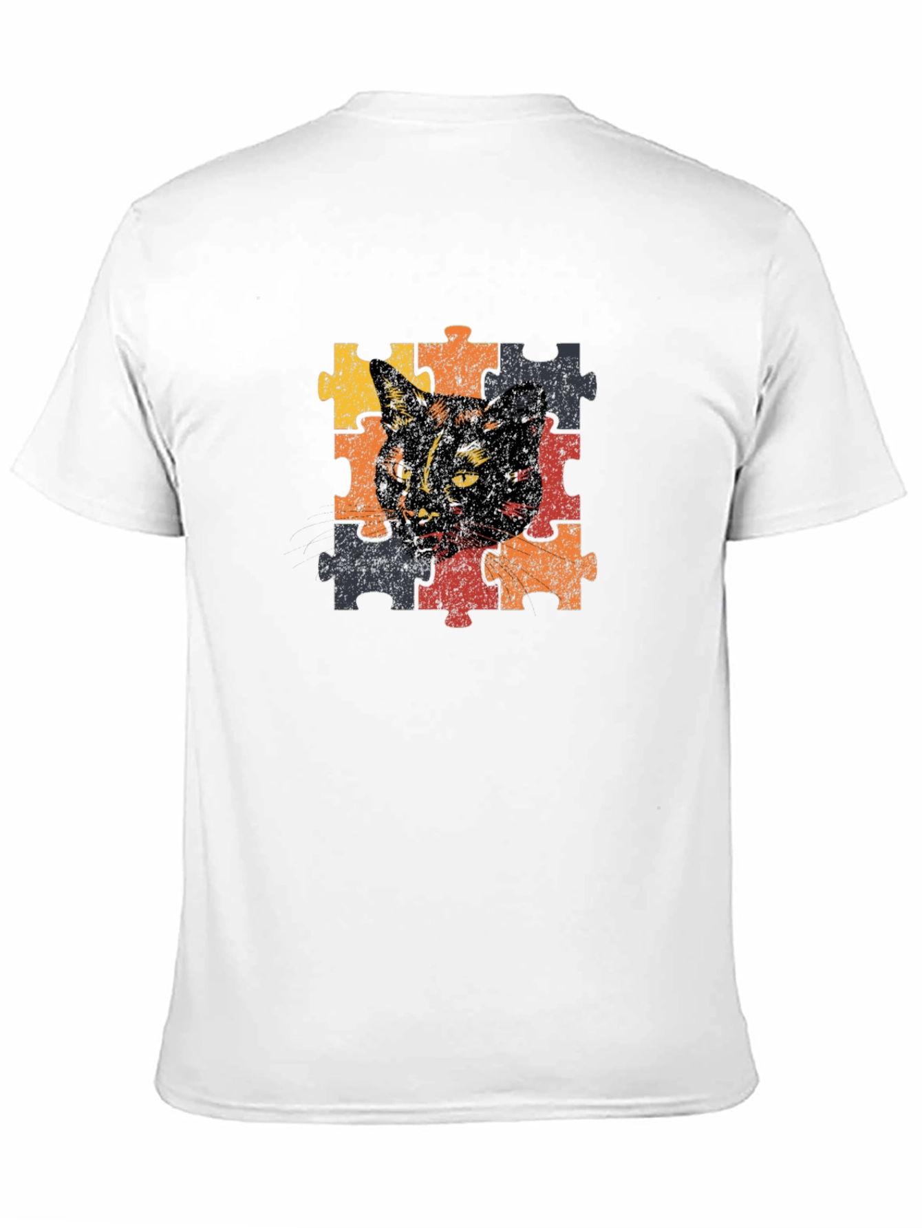 Cat Puzzle T-Shirt - Artistic Graphic Tee