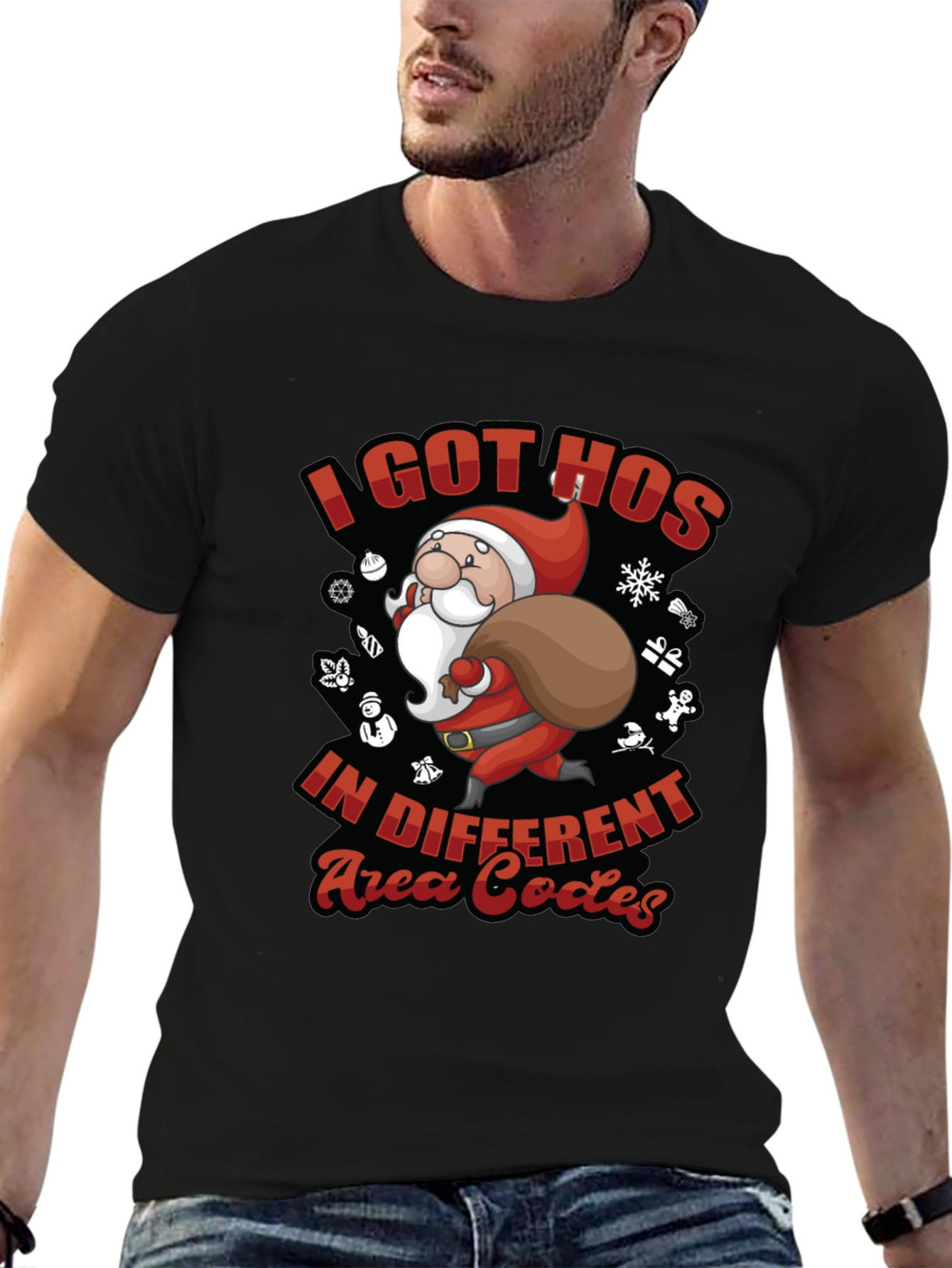 Funny Christmas Santa I Got Hos T-Shirt
