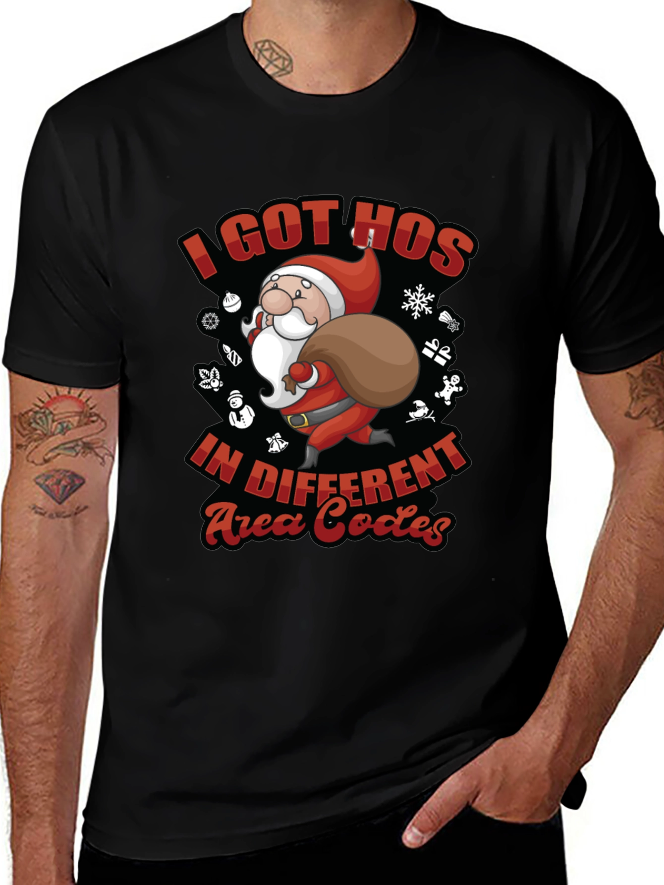 Funny Christmas Santa I Got Hos T-Shirt