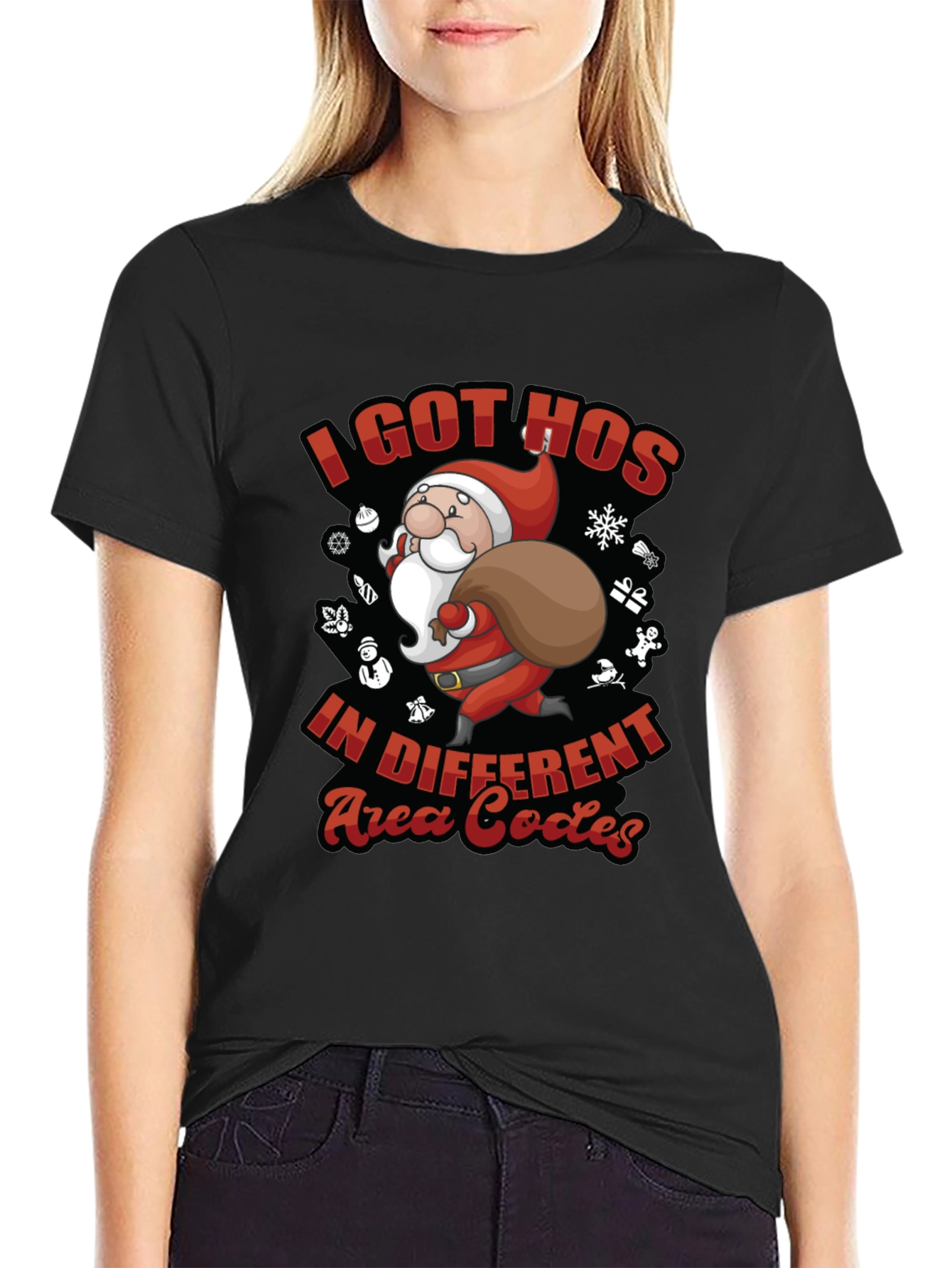 Funny Christmas Santa I Got Hos T-Shirt
