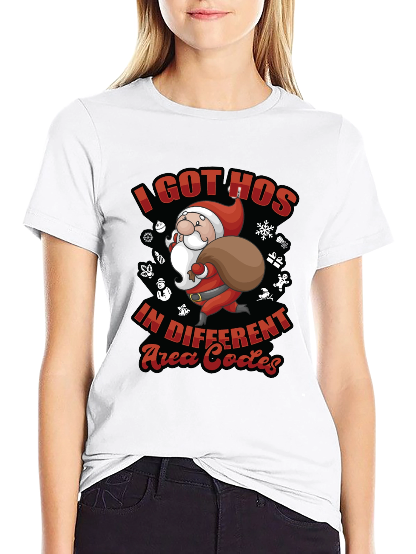 Funny Christmas Santa I Got Hos T-Shirt