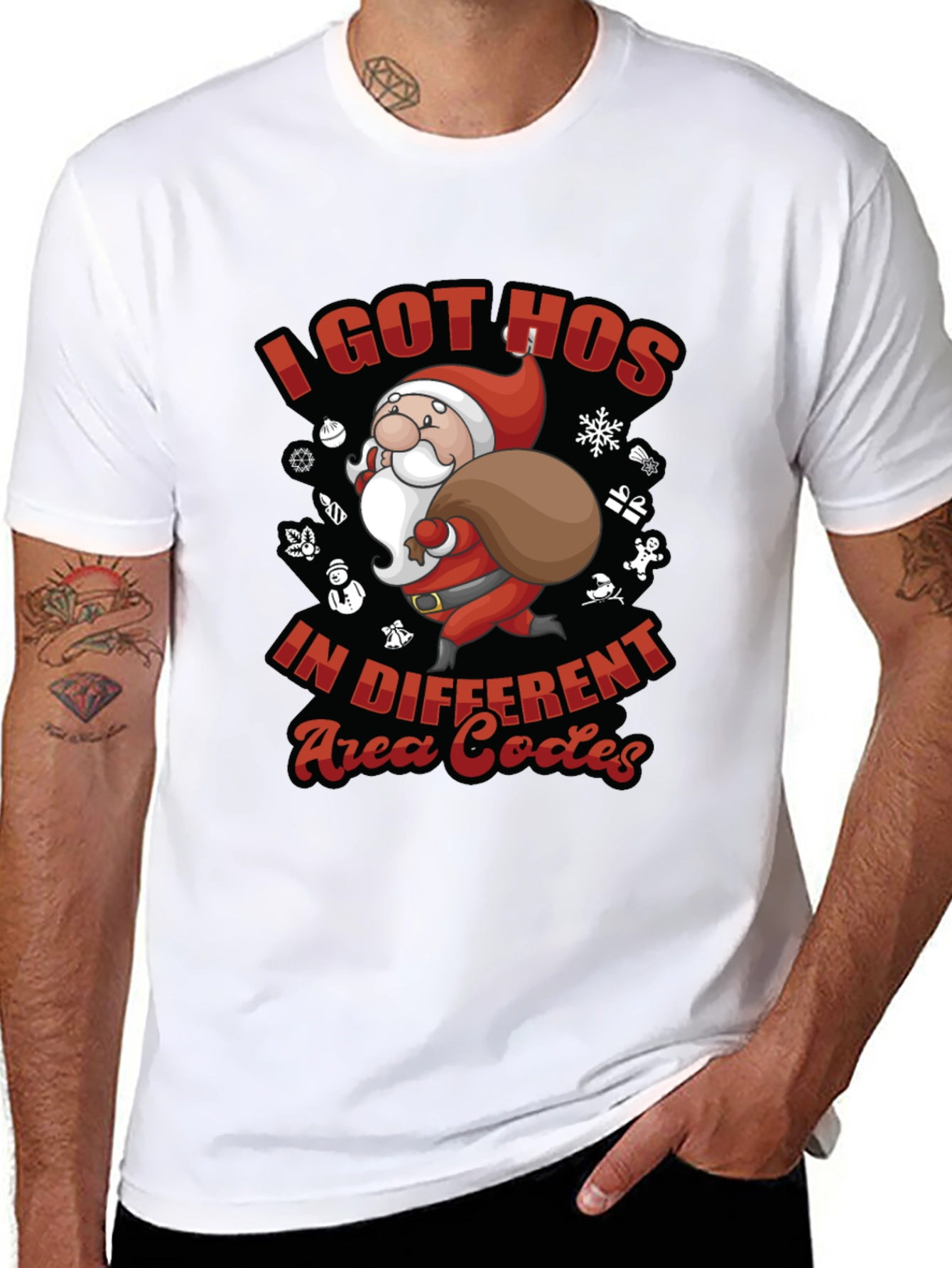 Funny Christmas Santa I Got Hos T-Shirt