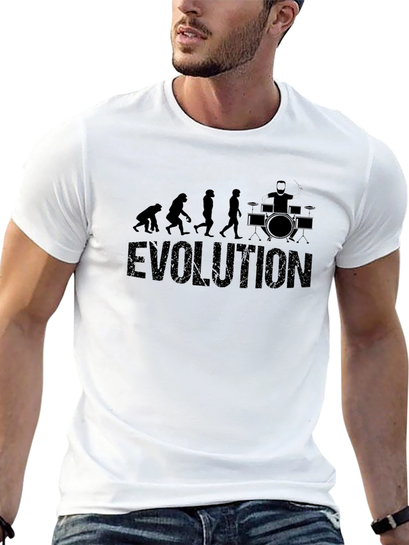 Evolution of Drummer Black T-Shirt
