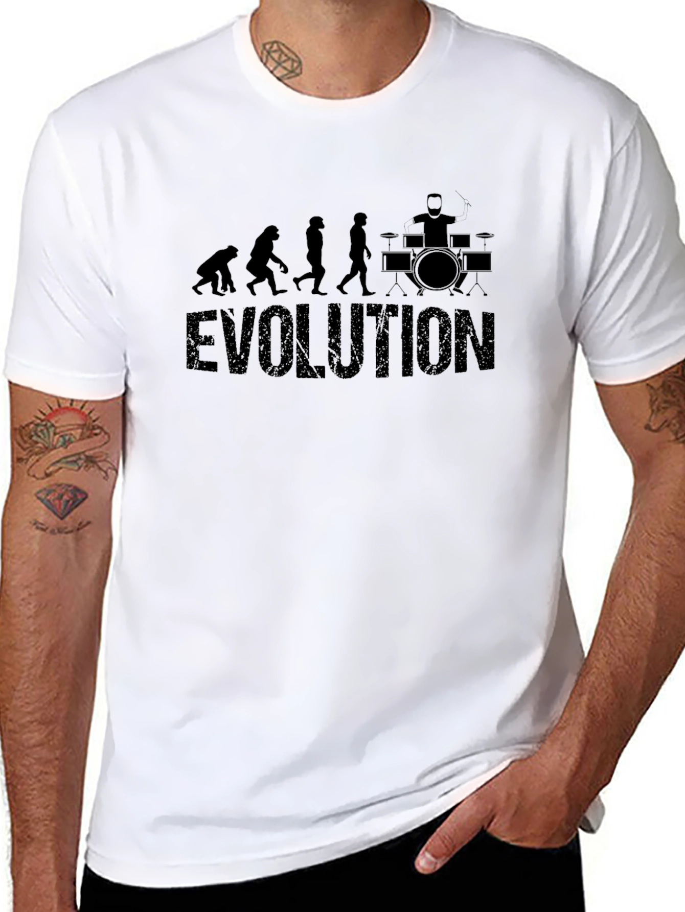 Evolution of Drummer Black T-Shirt