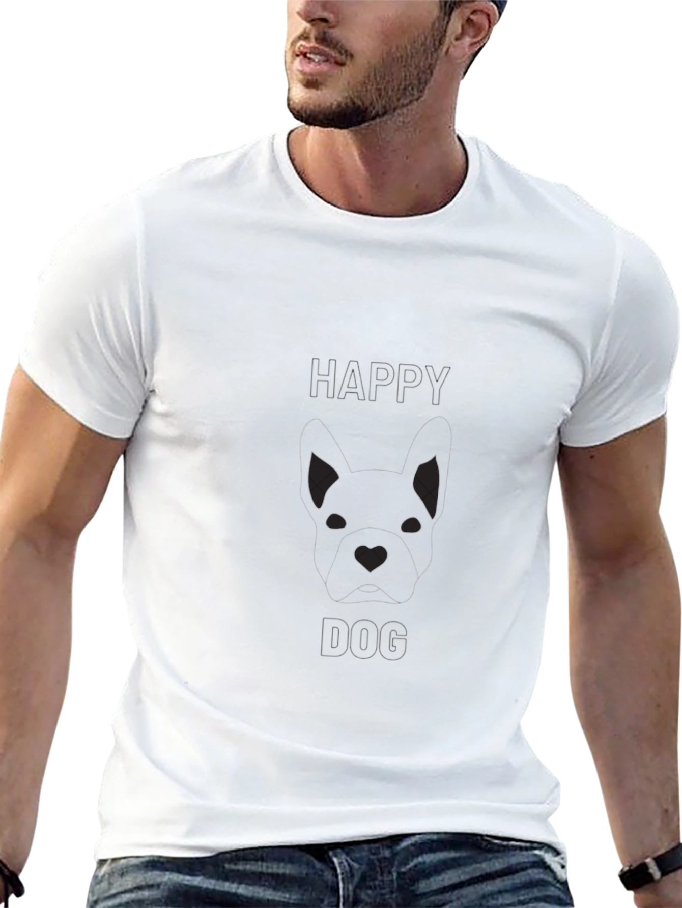 Mens Black Graphic Tee - Hello Dog