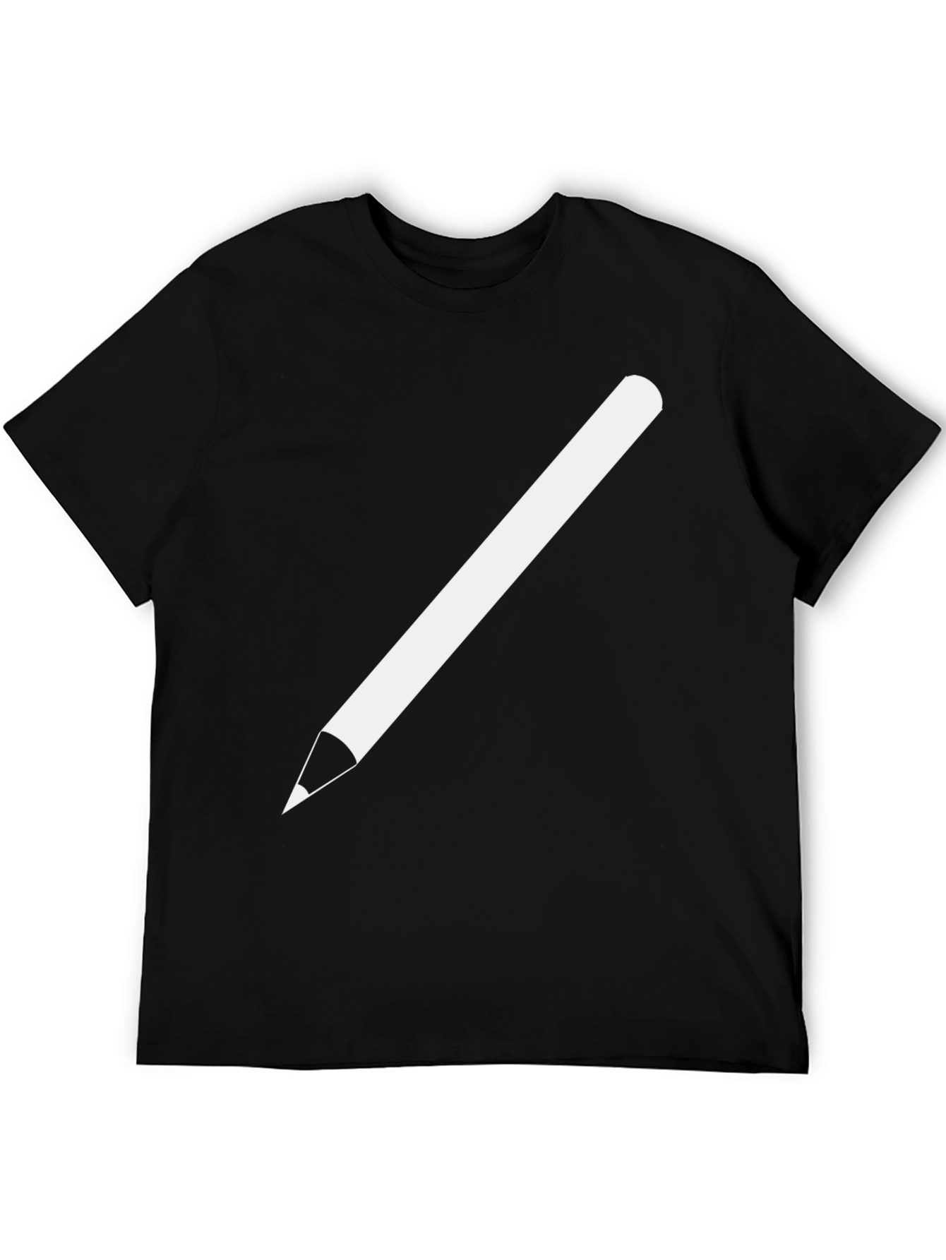 Pencil Graphic Tee - Black Cotton Casual Shirt